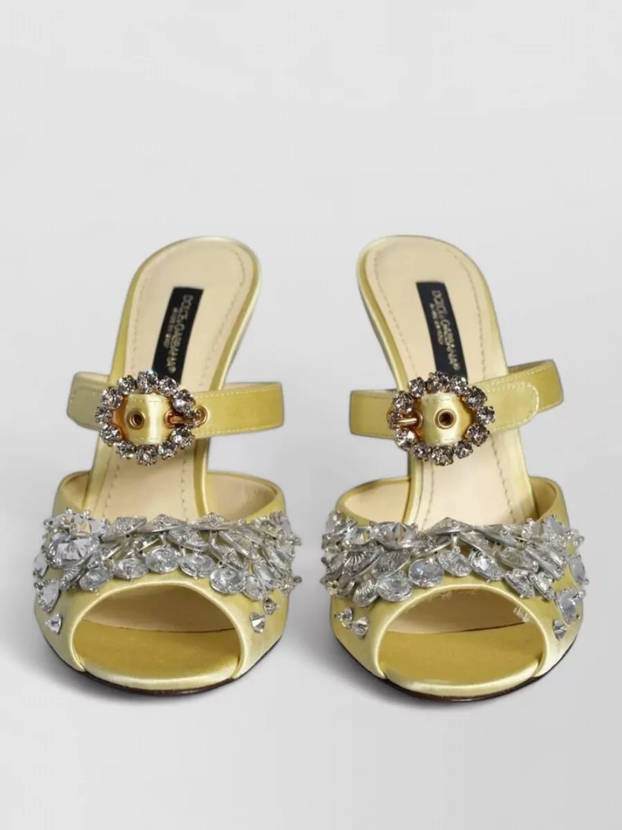 Dolce&Gabbana crystal-embellished satin mules