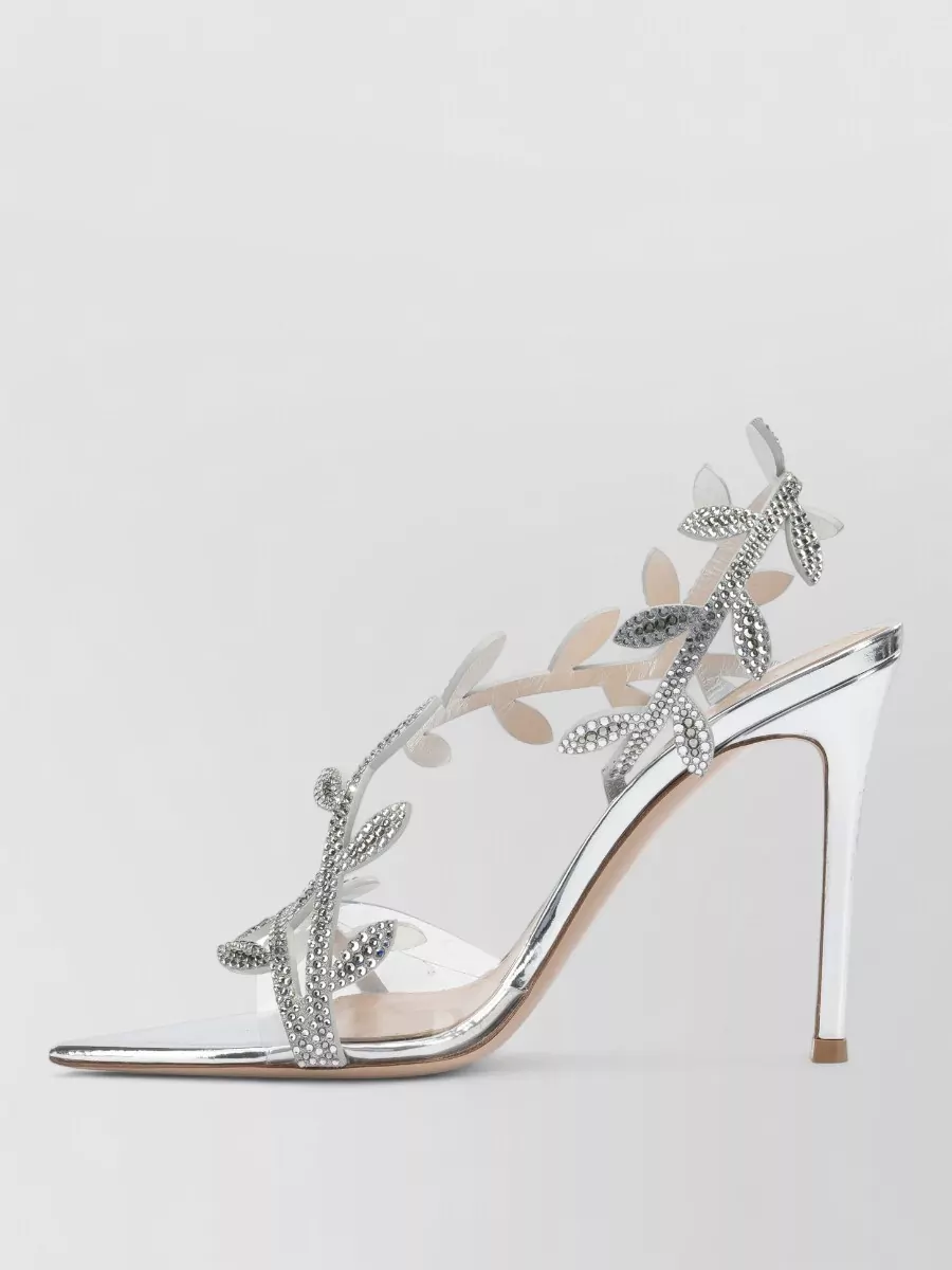 Gianvito Rossi Crystal Flavia Sandals 105Mm Leaf Motif