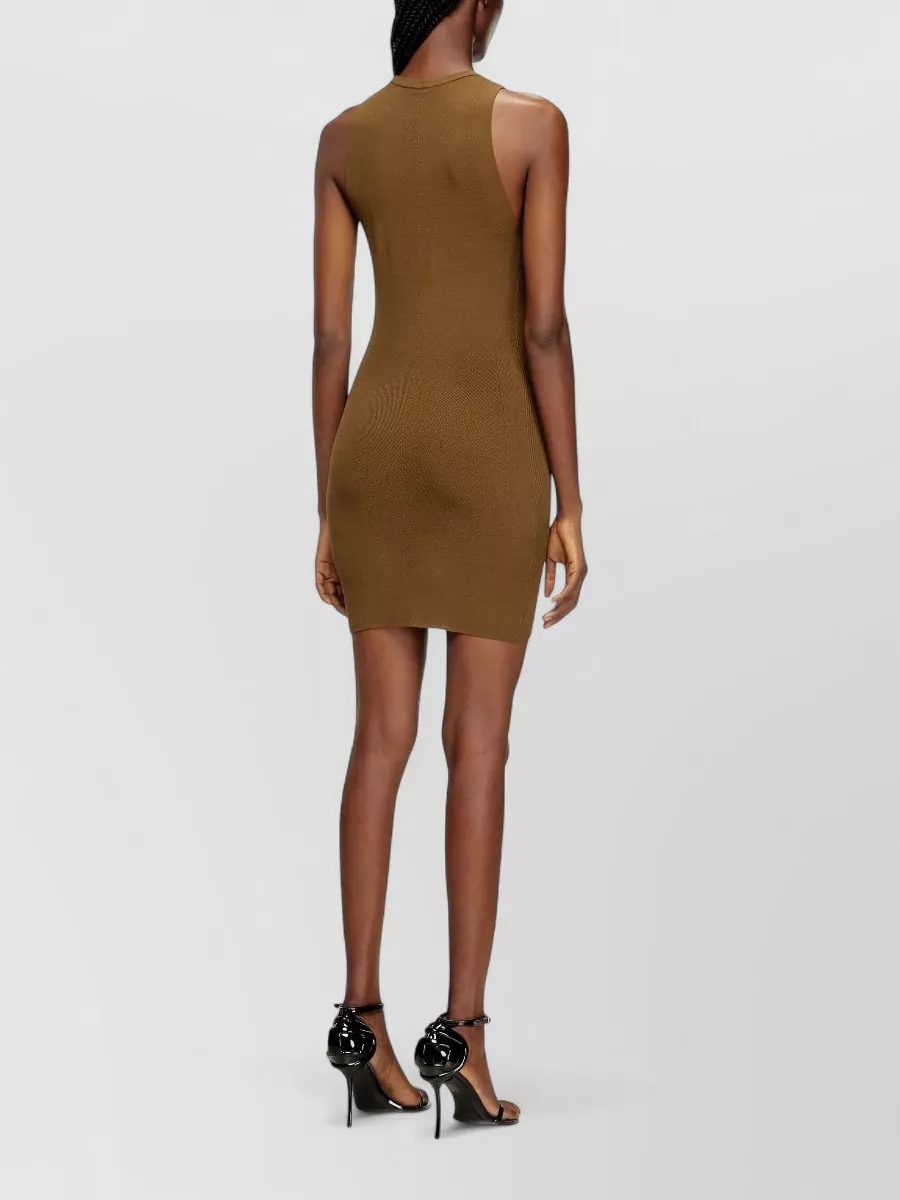 Diesel Sleeveless Dress Round Neckline Ribbed Texture