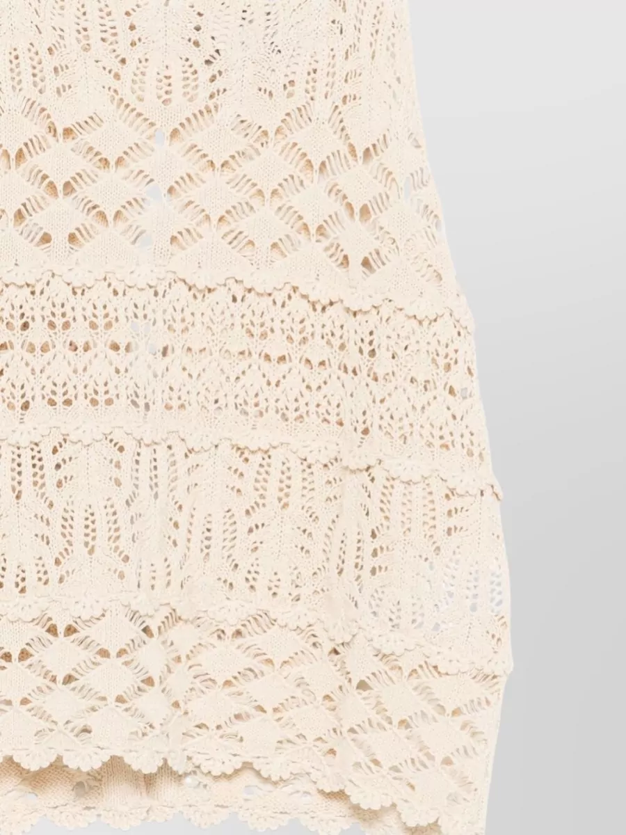 Semicouture Cotton Openwork Knit Sleeveless Tank Top