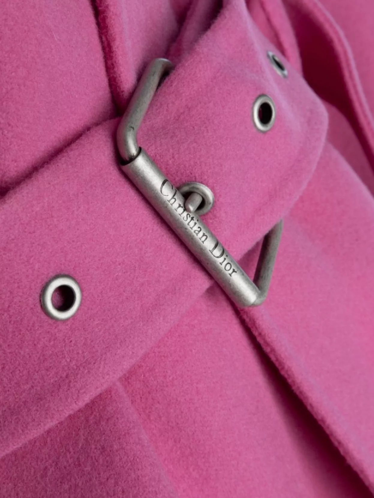 Dior Waist Belted Long Coat With Metal Buckle