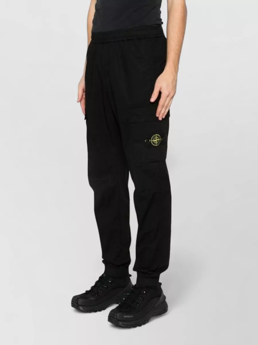 Stone Island Cotton Cargo Trousers Elastic Waist Cuffs