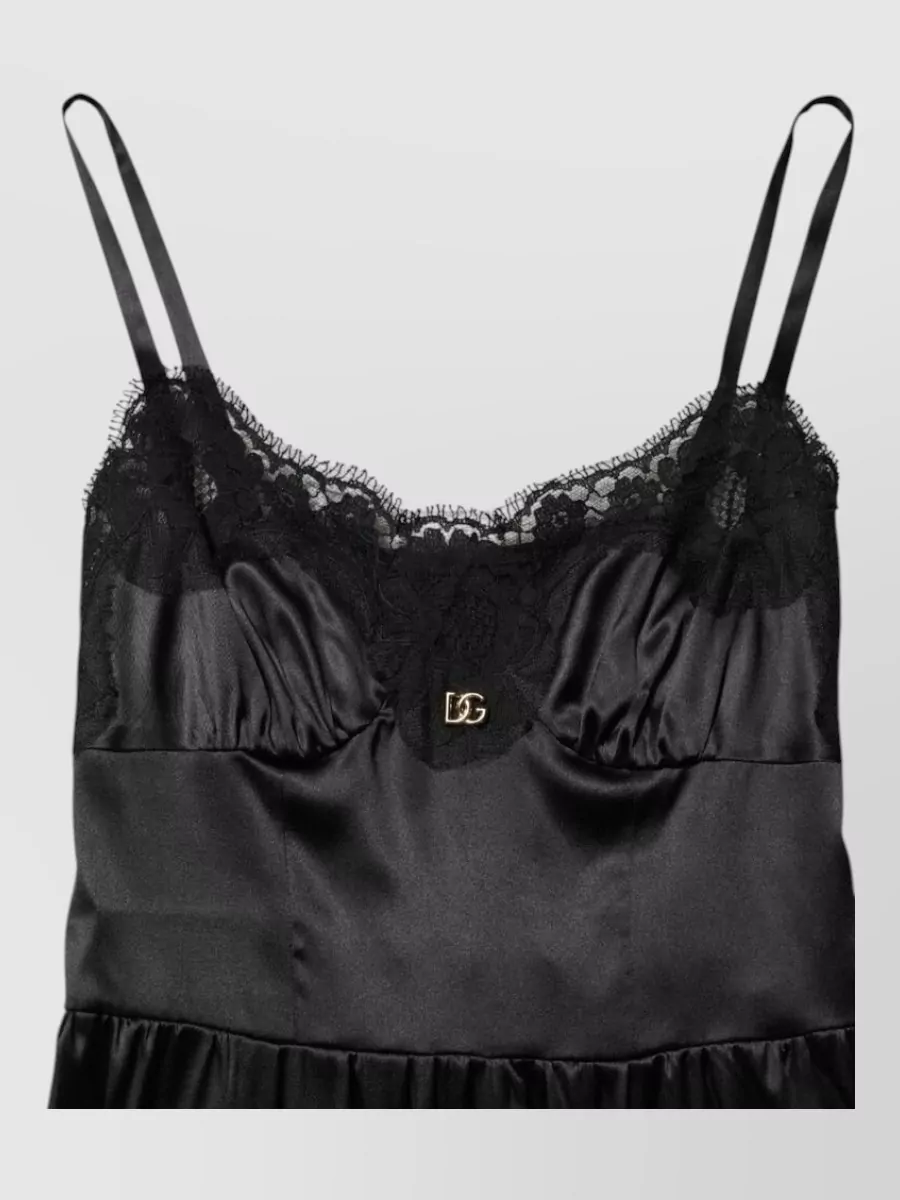 Dolce&Gabbana Silk blend lace trim sleeveless mini slip dress