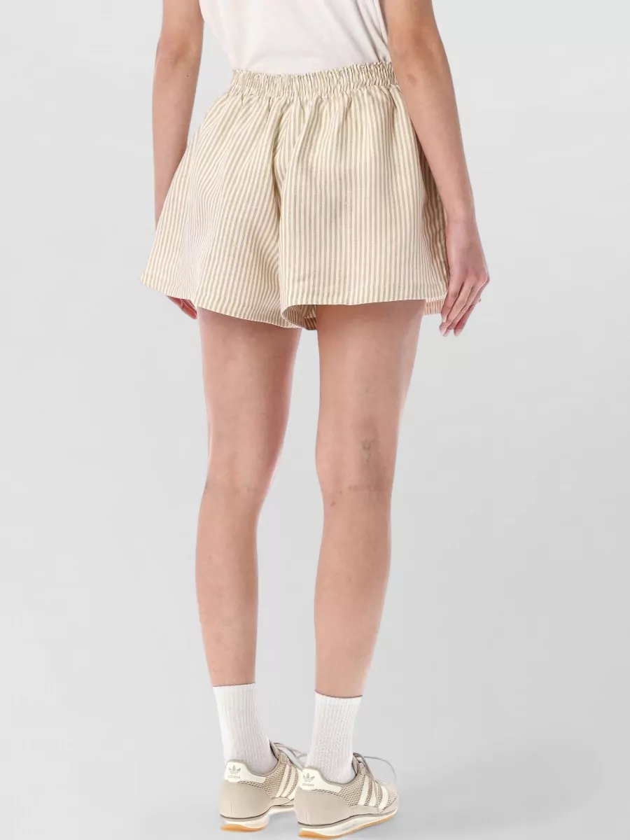 Lacoste Striped Oversized Wide-Leg Cropped Trousers