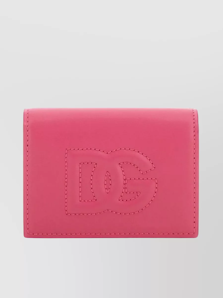 Dolce & Gabbana Logo Embossed Biofold Wallet In Burgundy