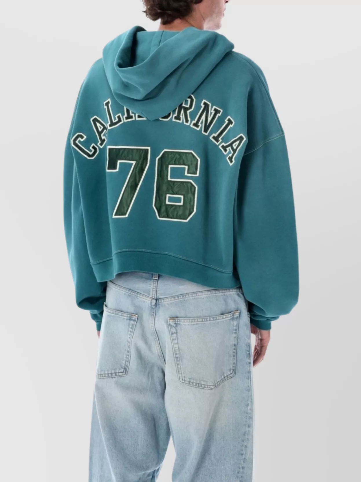 Erl Varsity Inspired Hooded Jacket In Green
