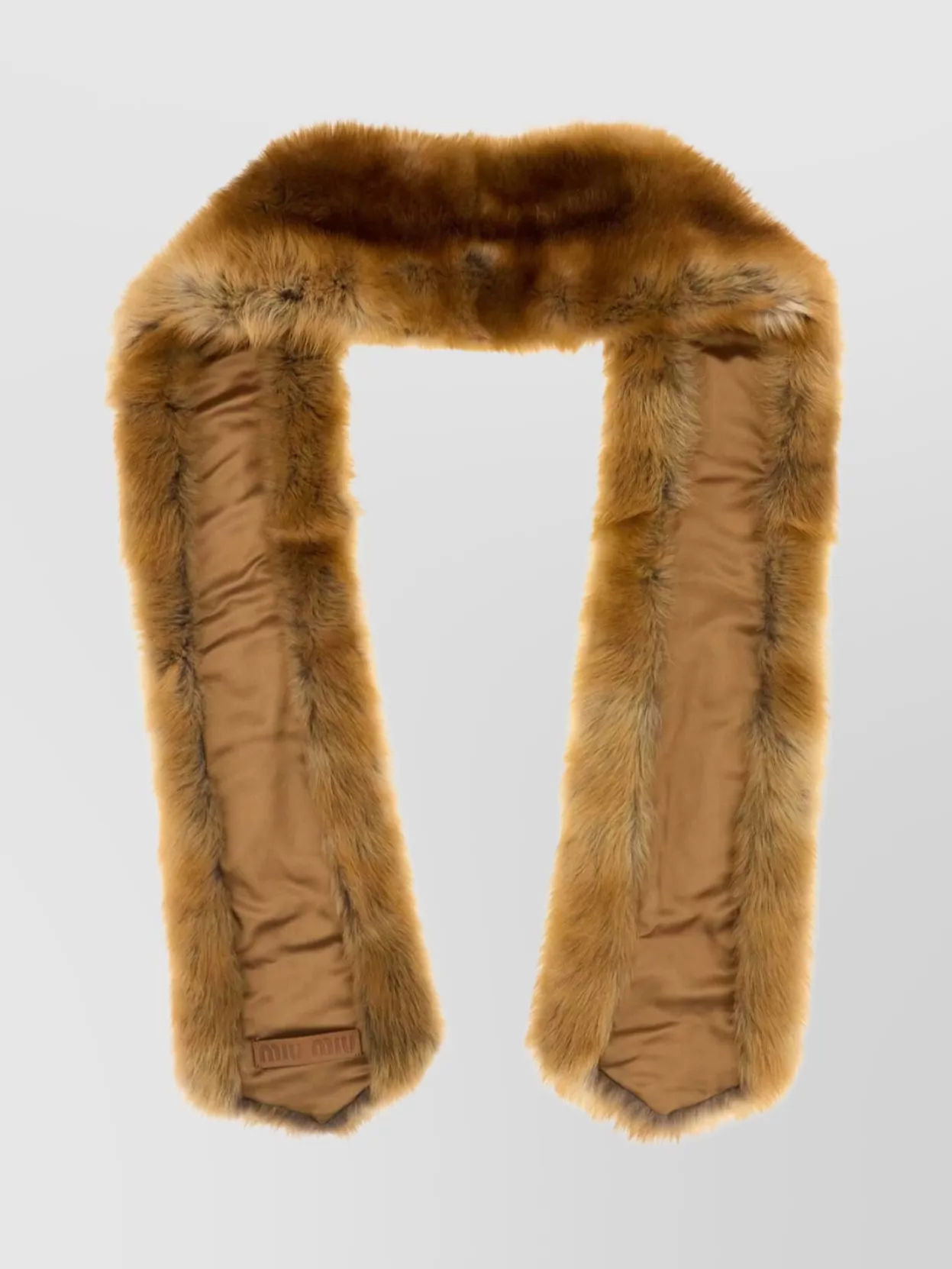 Miu Miu Luxurious Long Faux Fur Scarf In Brown