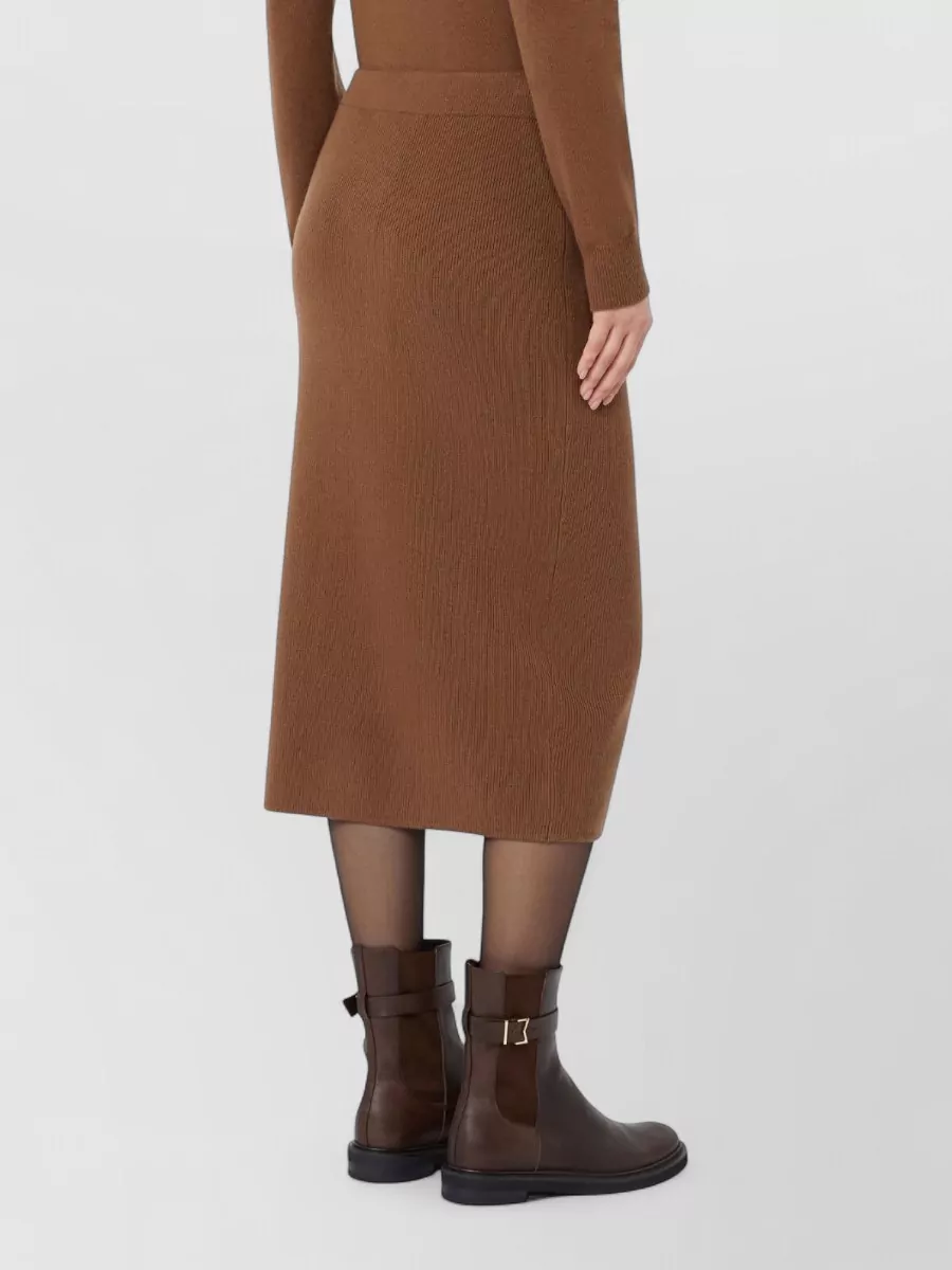 S Max Mara Cashmere Wool High-Rise Pencil Skirt