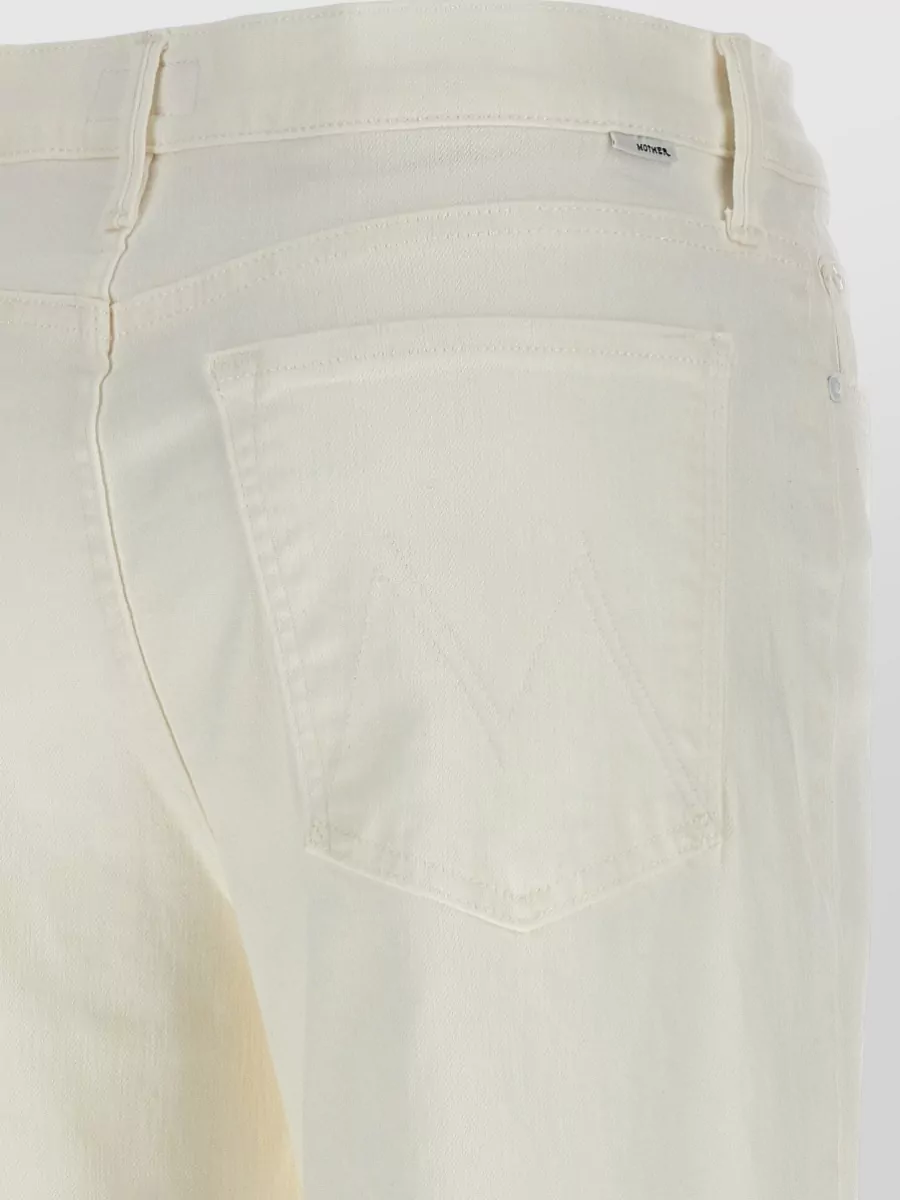 Mother Twisted Leg Denim Trousers Five Pocket Design