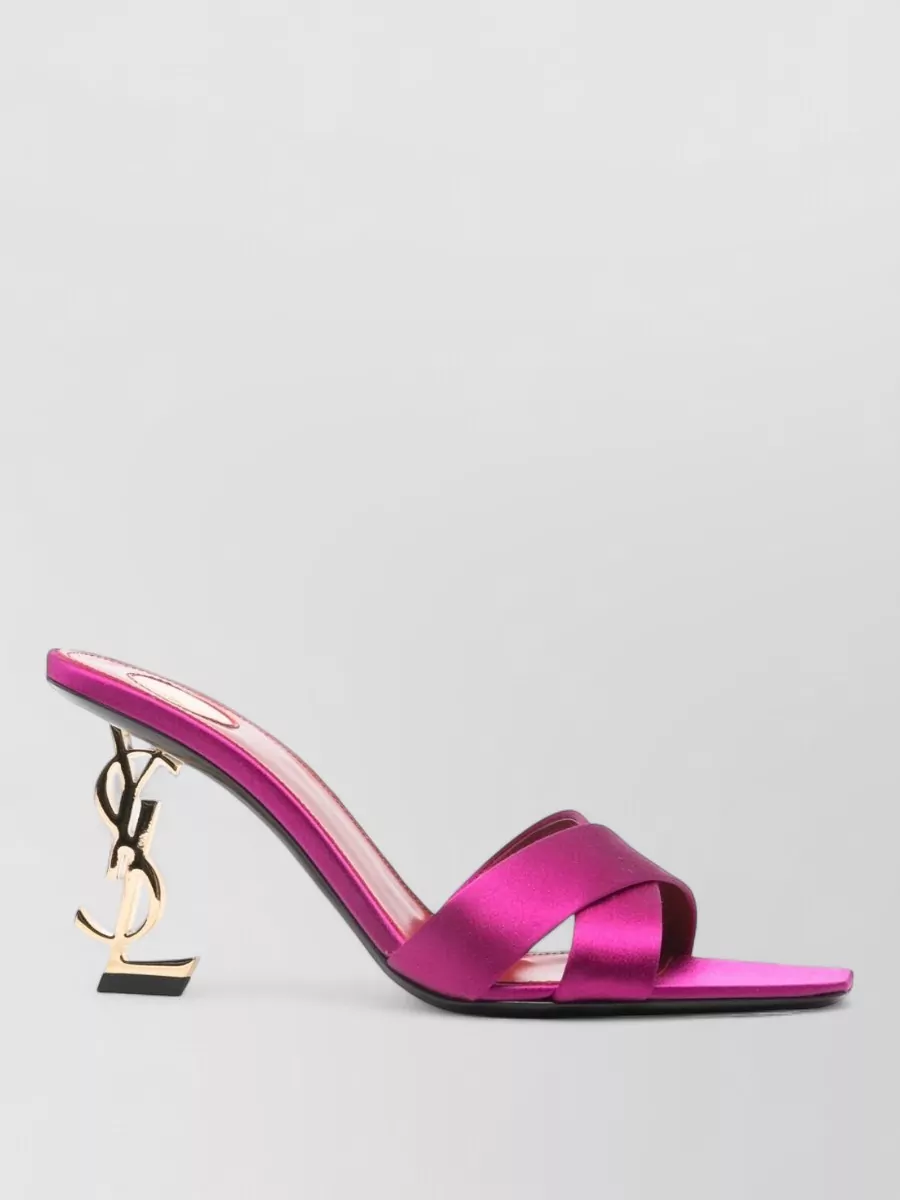 Saint Laurent Opyum Satin Sandals Square Open Toe