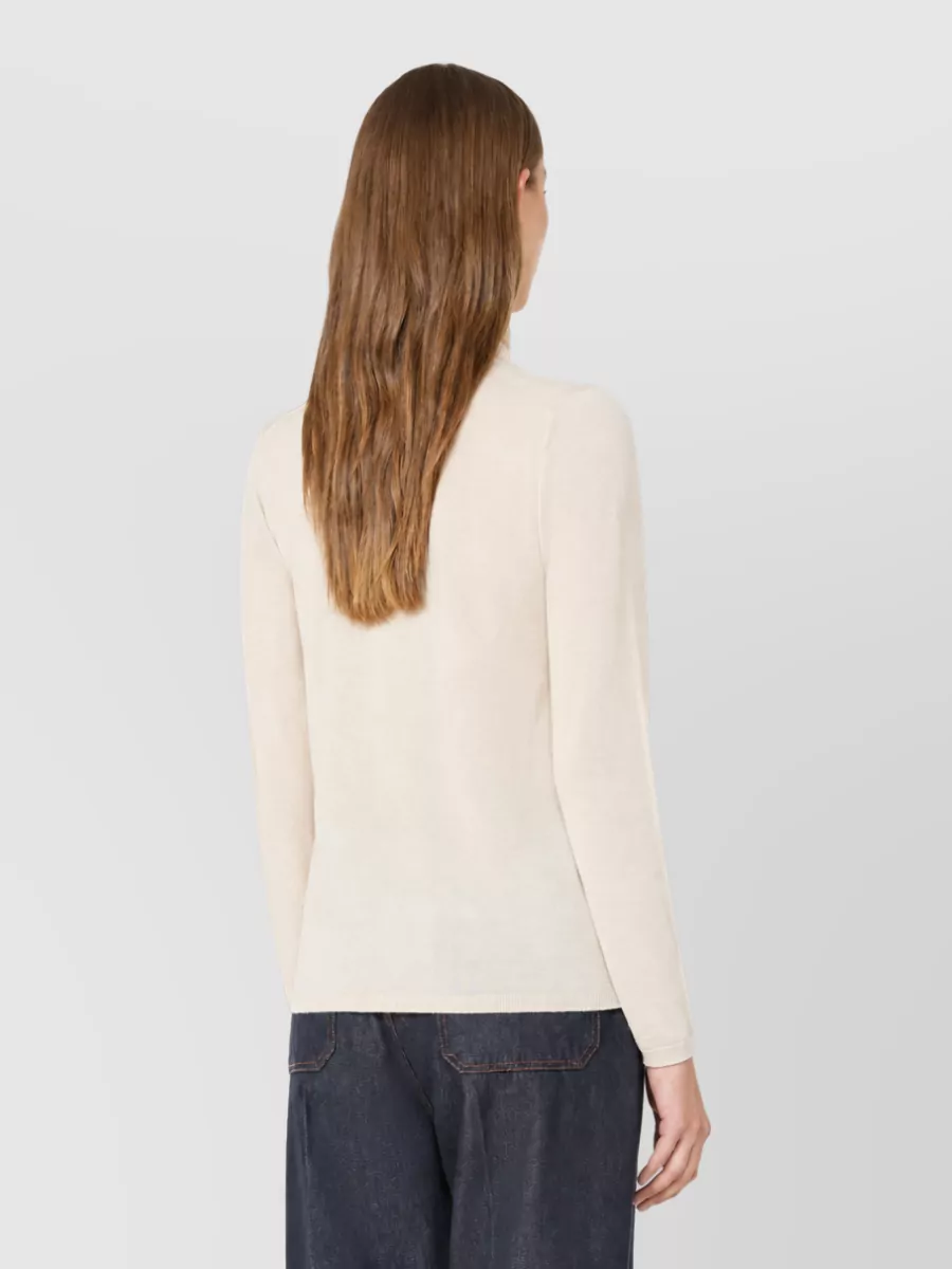 Max Mara Virgin Wool Fine Rib-Knit Turtleneck Sweater