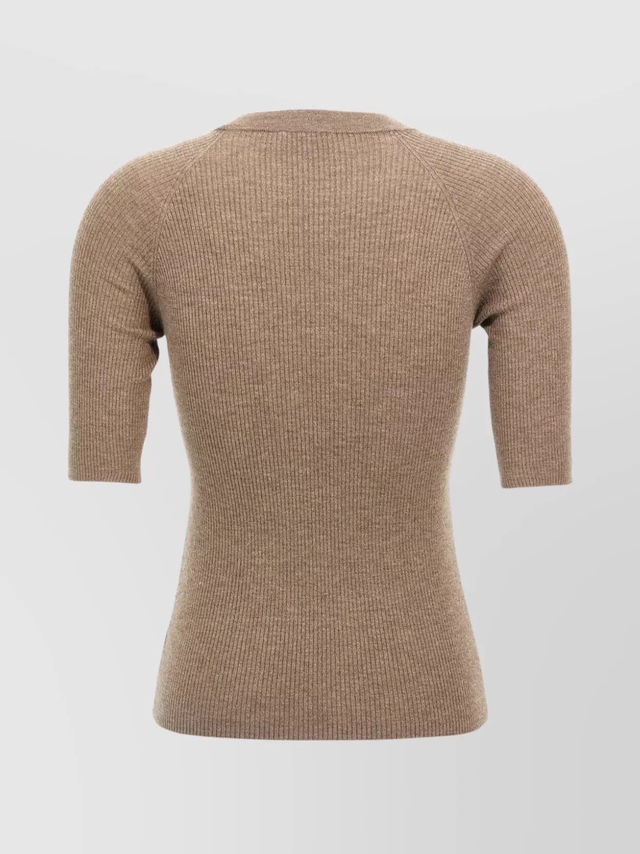 Brunello Cucinelli Shimmering Ribbed Crew Neck T-Shirt