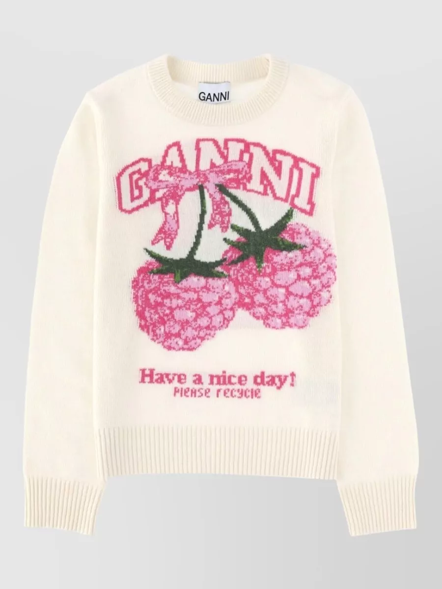 Ganni Wool graphic sweatshirt