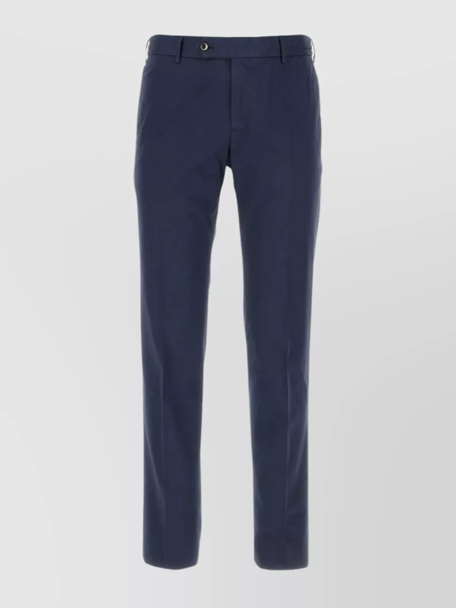 Shop Pt Torino Flexible Waist Slim Trousers In Blue