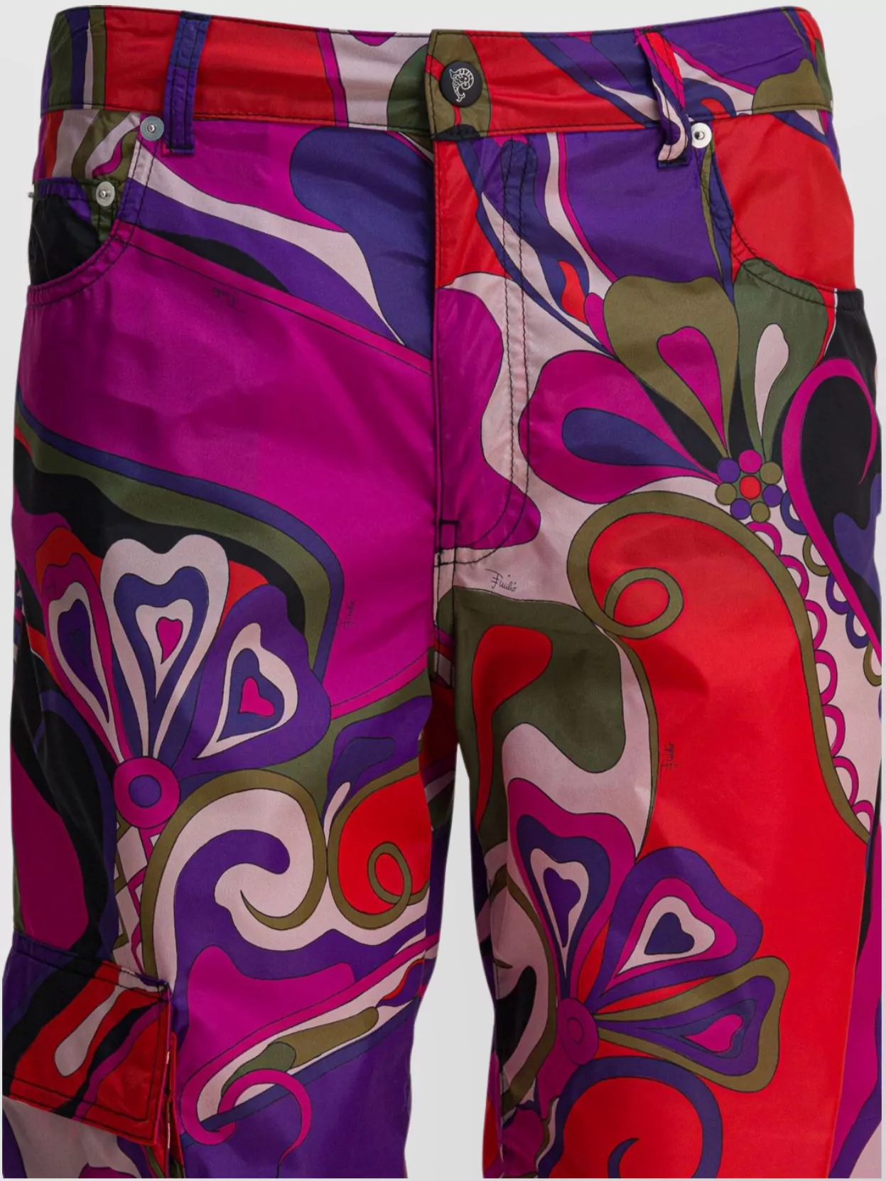 Pucci Cargo Trousers Featuring Orchidee Design