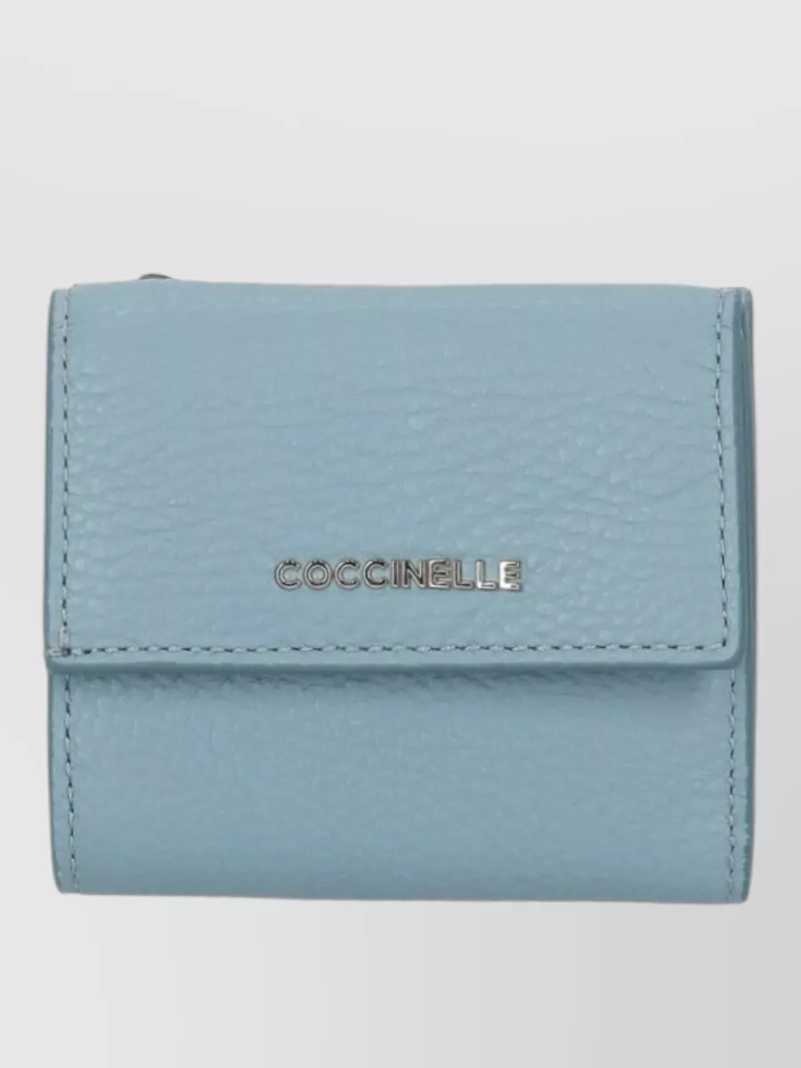 Coccinelle Foldable Leather Wallet Rear Zip Pocket