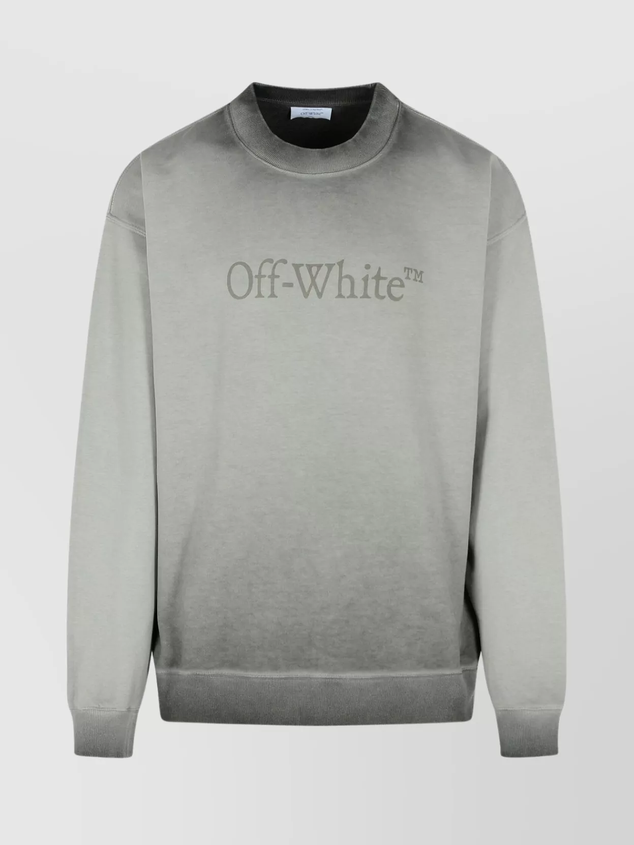 Off-white Gradient Design Cotton Crew Neck Sweatshirt In Blue