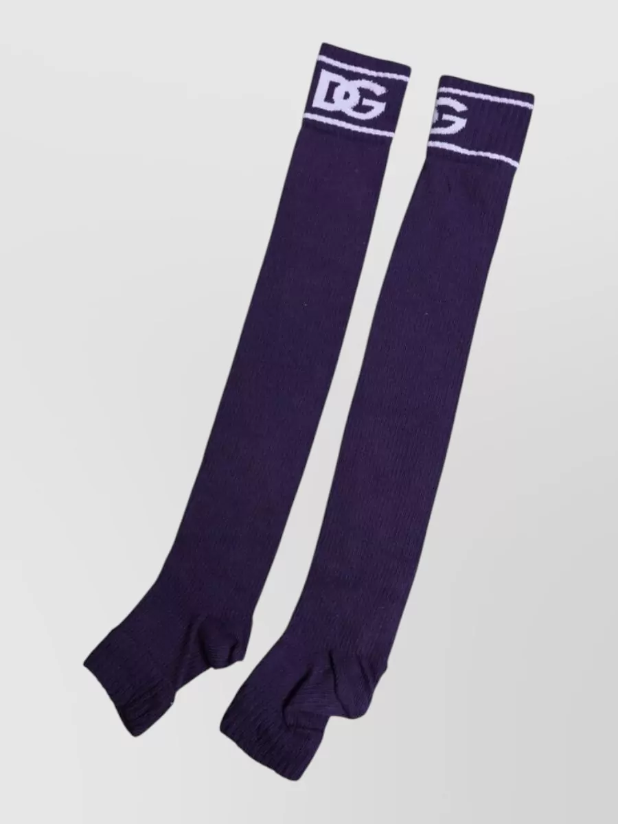 Dolce&Gabbana Cotton logo print ribbed socks