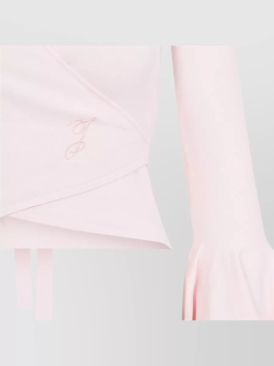 Jacquemus Fine-Knit V-Neck Wrap Blouse