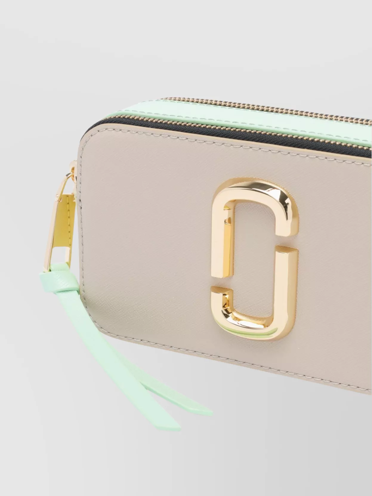 Marc Jacobs Beige And Acid Green Leather The Snapshot Crossbody Bag In Multi