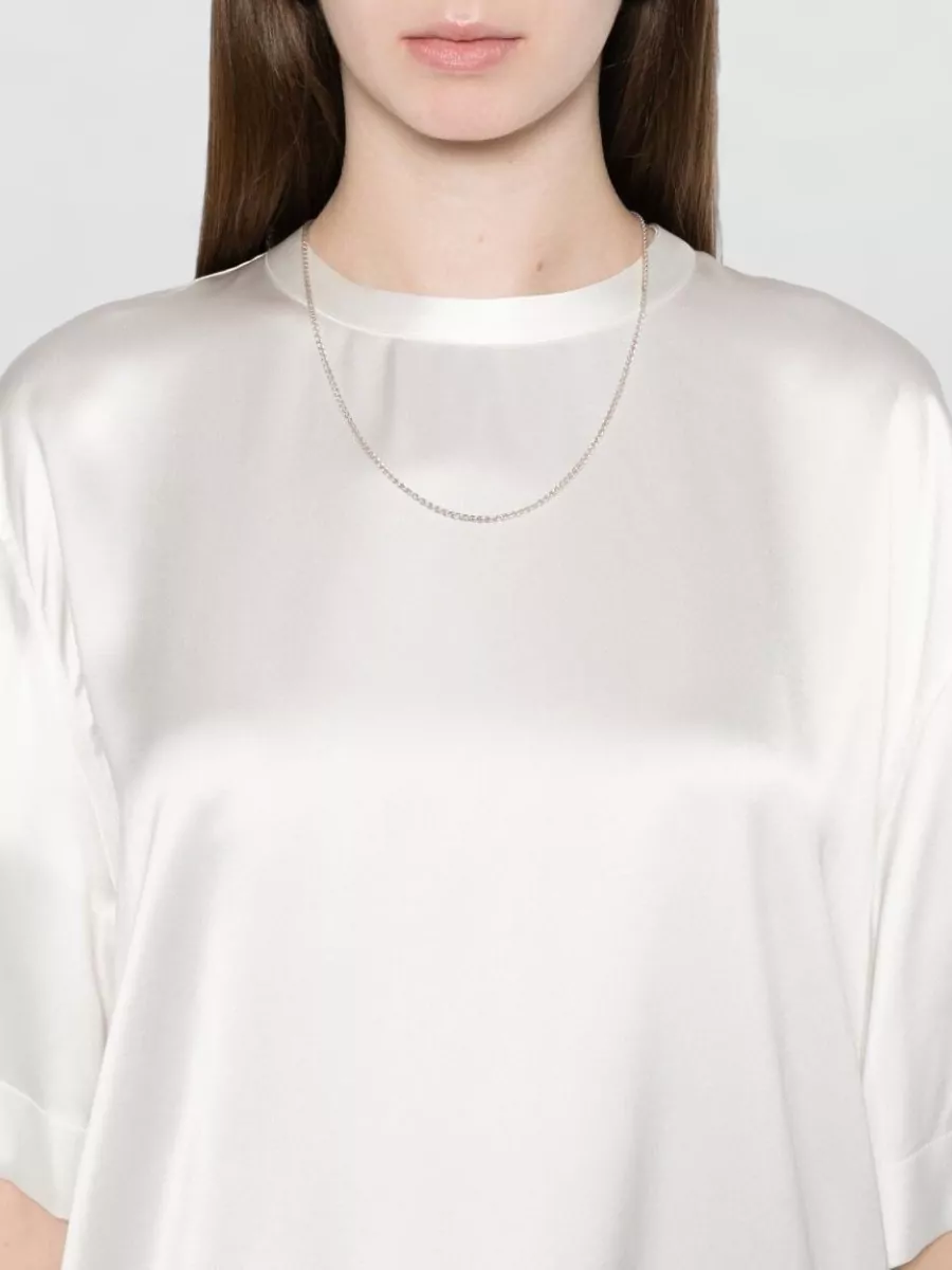 Totême Soft Satin Short Sleeve Top
