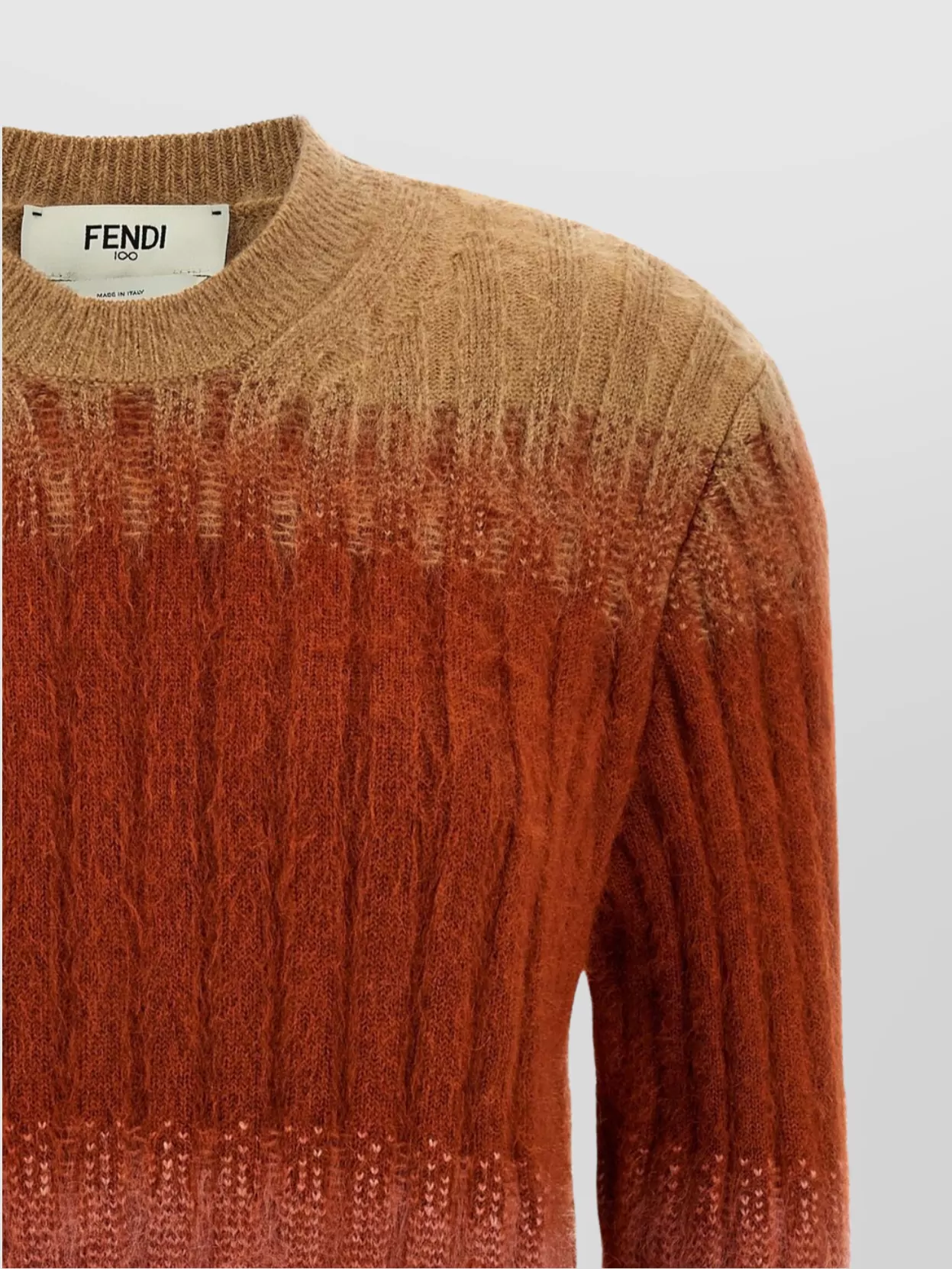 Fendi Ribbed Logo-embroidered Knit Sweater In Multi