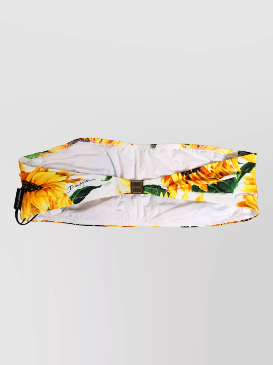 Dolce&Gabbana sunflower print bandeau bikini top