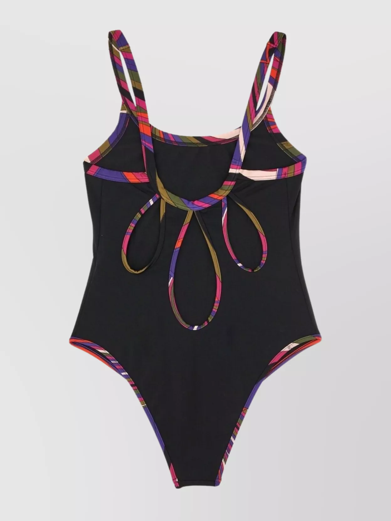 Pucci One Piece Swimsuit With Printed Edges In Black