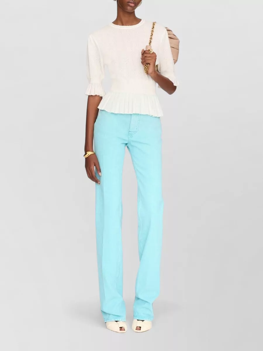 Chloé Wool Ruffled Cropped Sweater