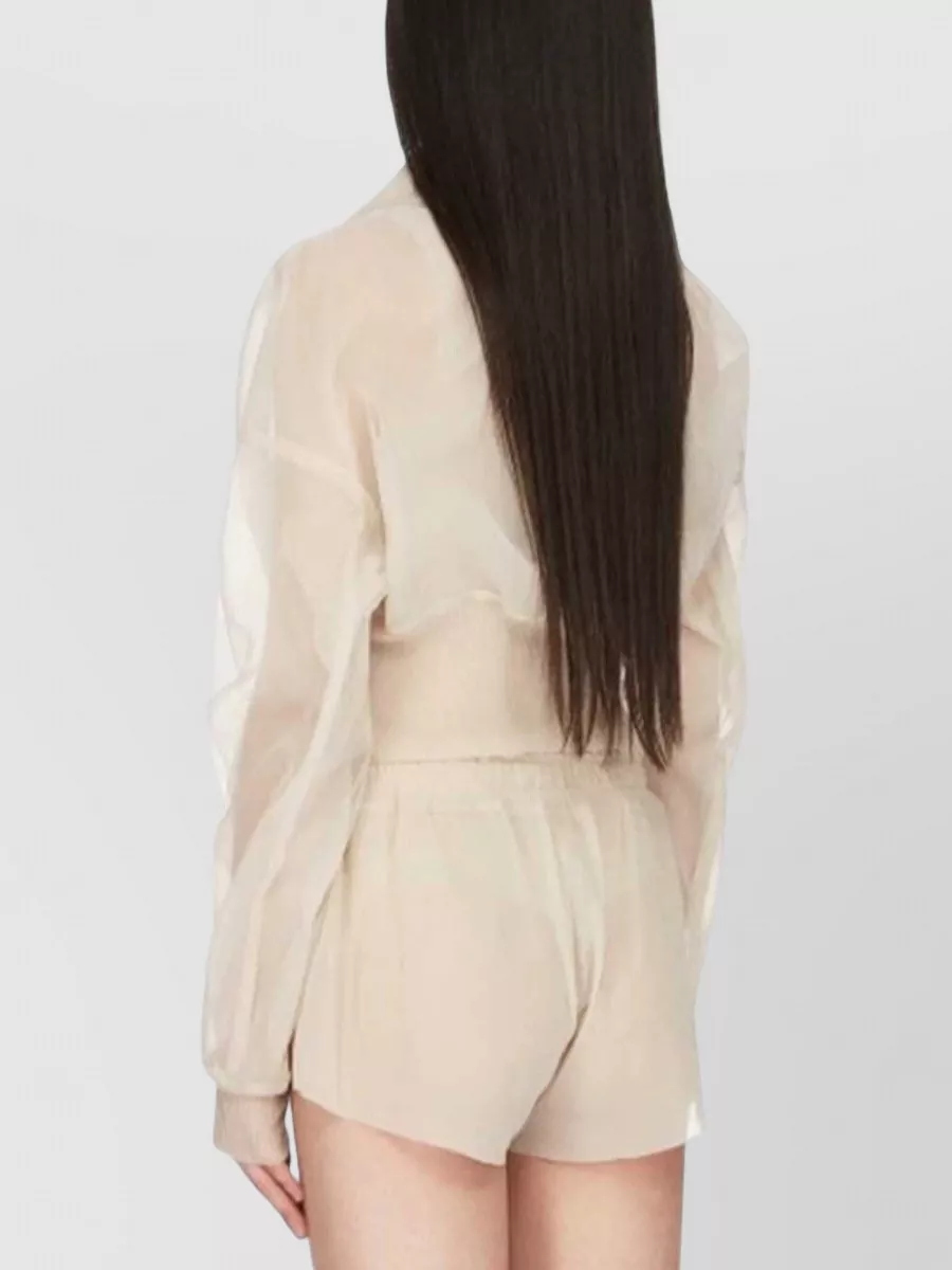 Rick Owens Sheer Cropped Bomber Jacket