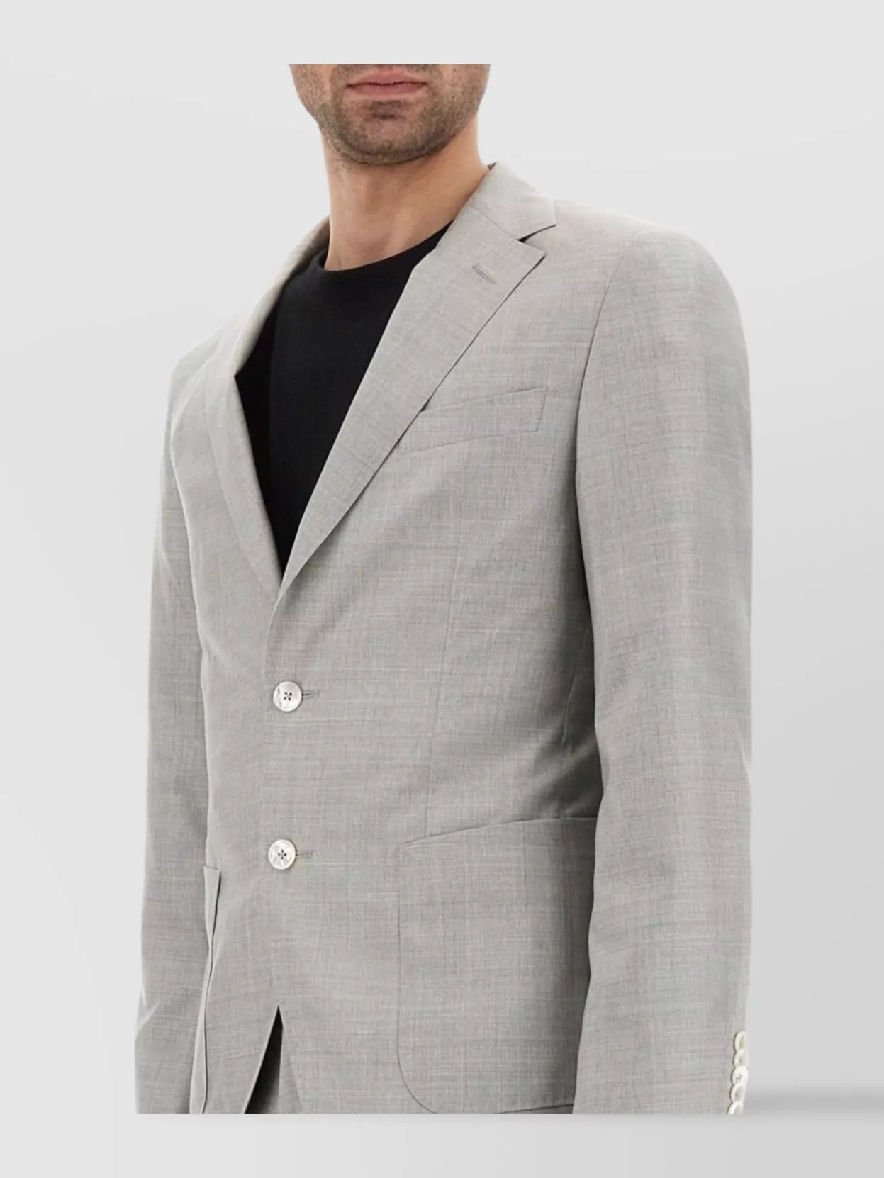 Hugo Boss Slim-fit Suit In Micro-patterned Wool And Silk In Gray