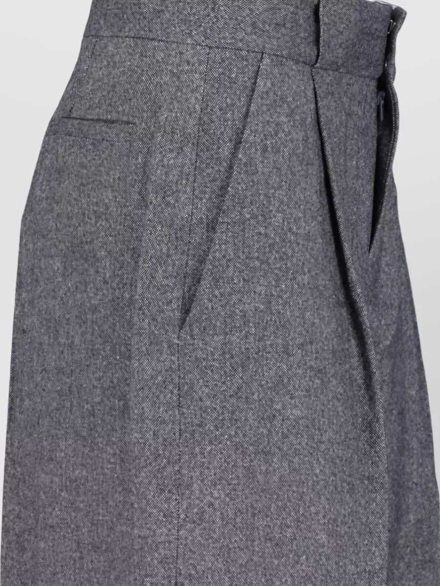 Sa Su Phi Virgin Wool Cashmere Wide-Leg Trousers