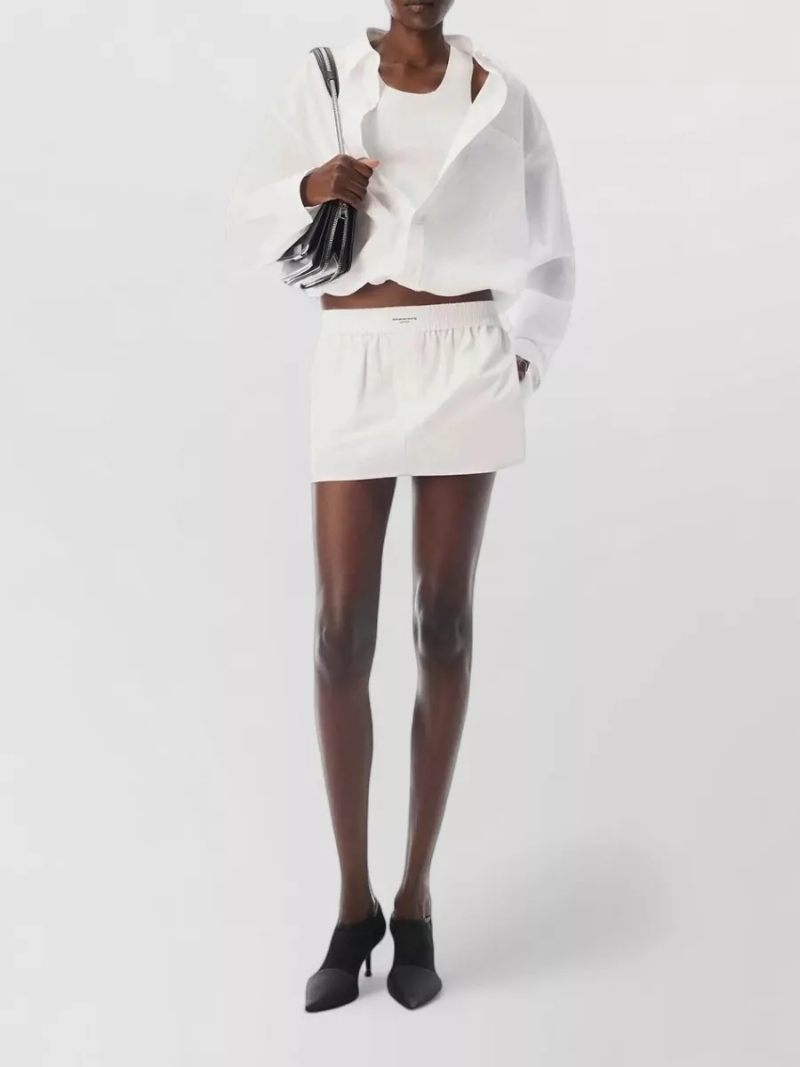 Alexander Wang Gathered Cotton Midi Skirt