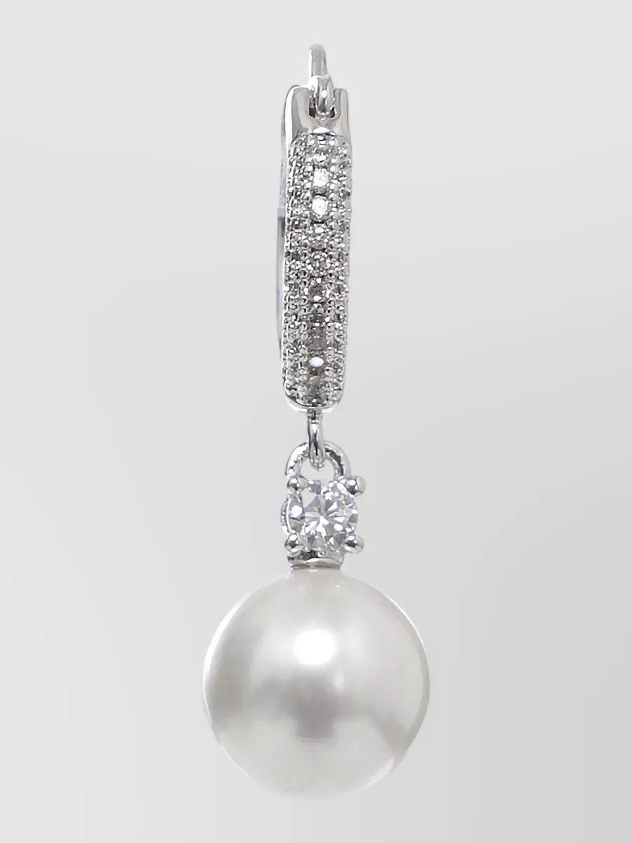 Self-Portrait Crystal-Embellished Pearl Drop Earrings