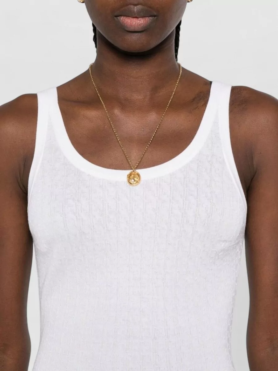 Elisabetta Franchi Fine-Knit Scoop-Neck Sleeveless Tank Top