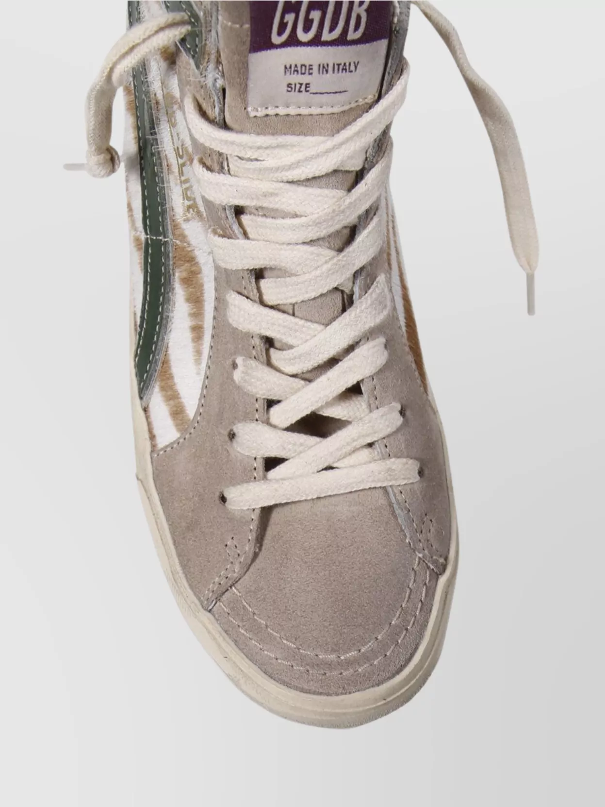 Golden Goose Slide High-top Sneakers Contrast Stitching In Neutral