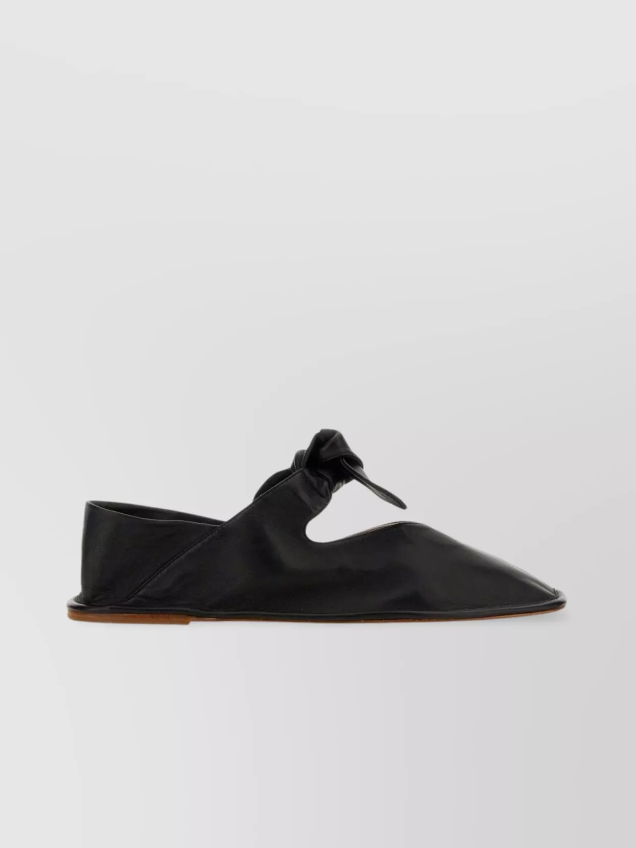 Hereu Bow Square Toe Flat Sole Sandals