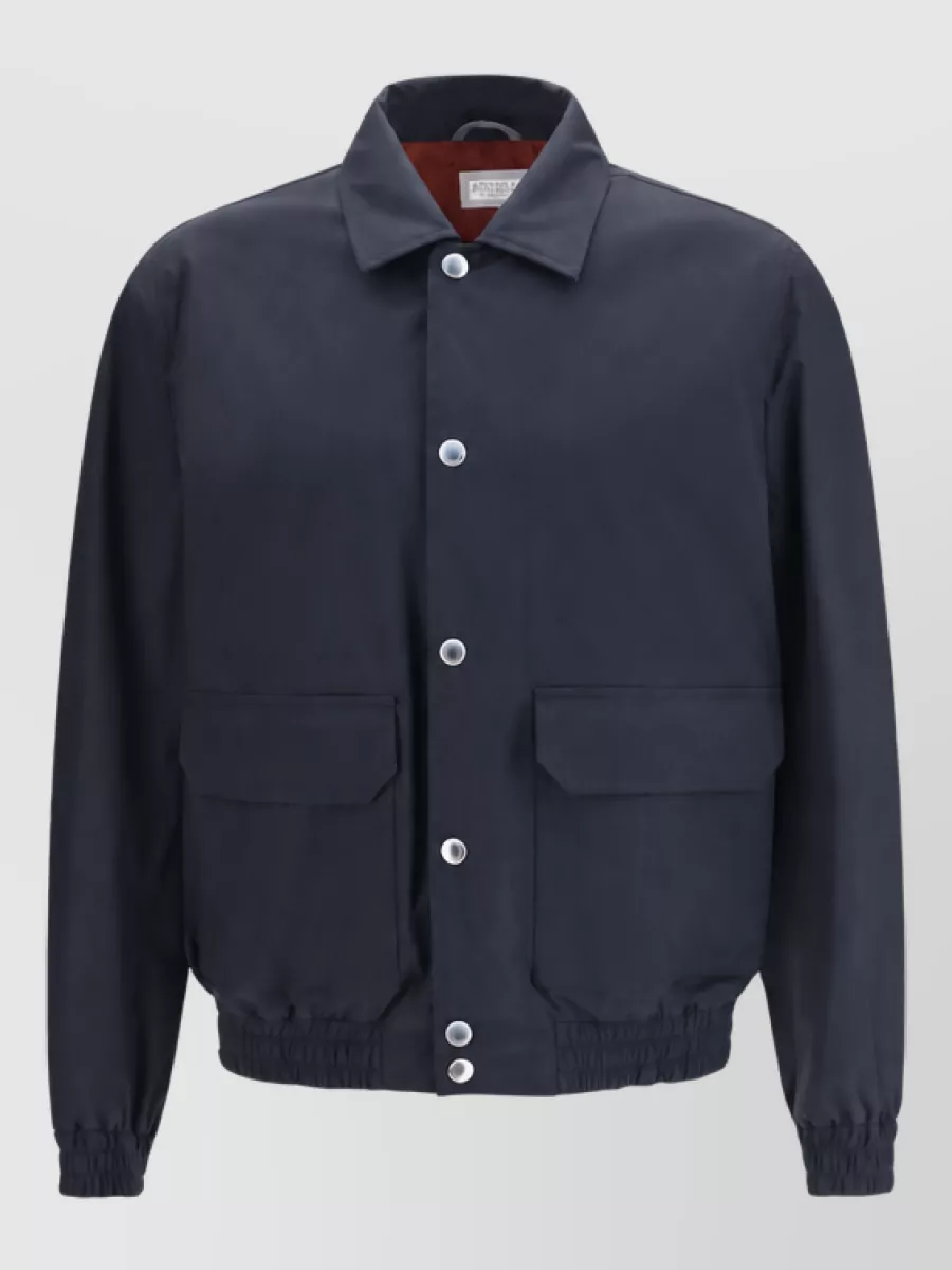Brunello Cucinelli silk biker jacket