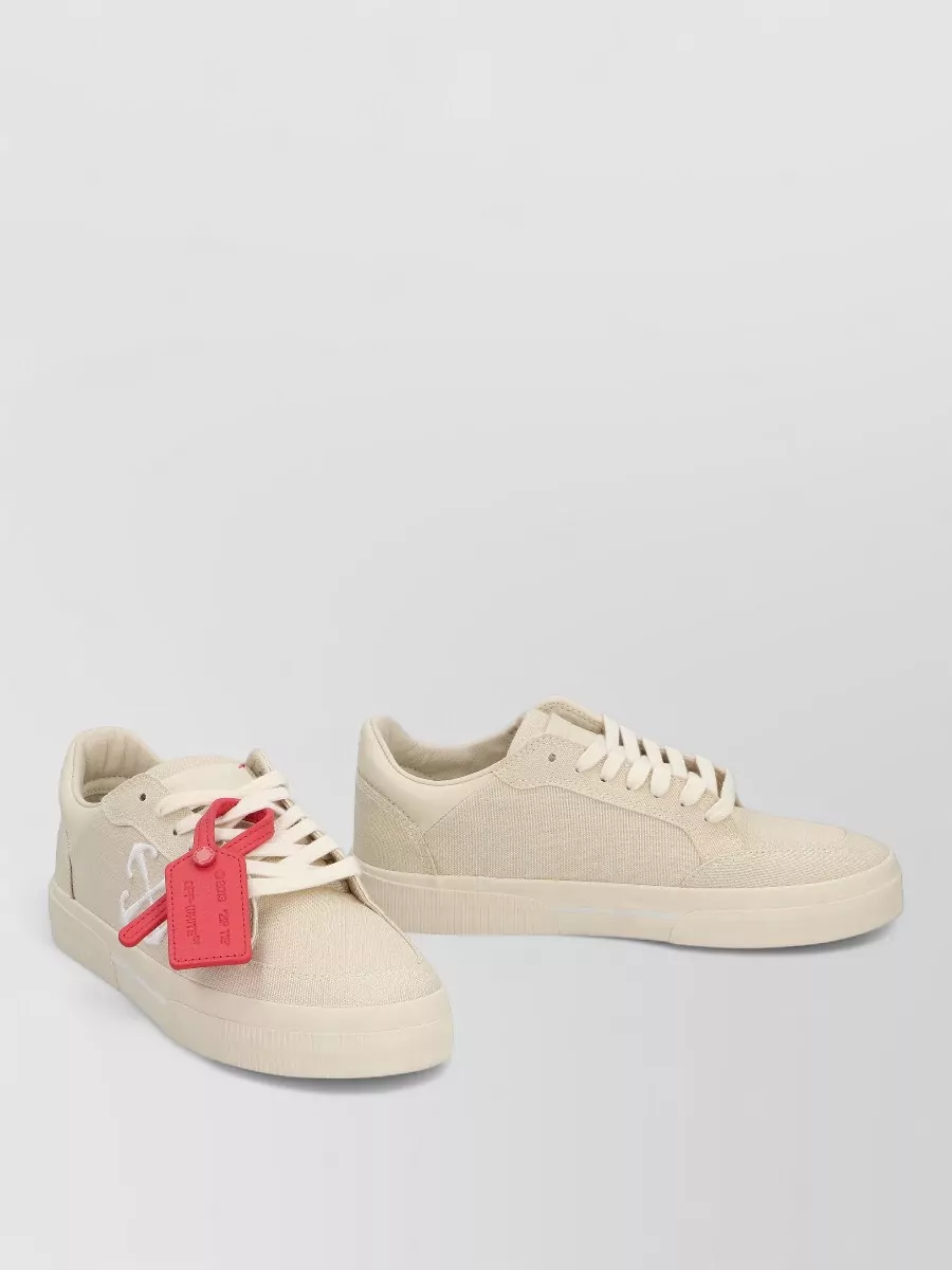 Off-White Low Top Canvas Sneakers Platform Sole