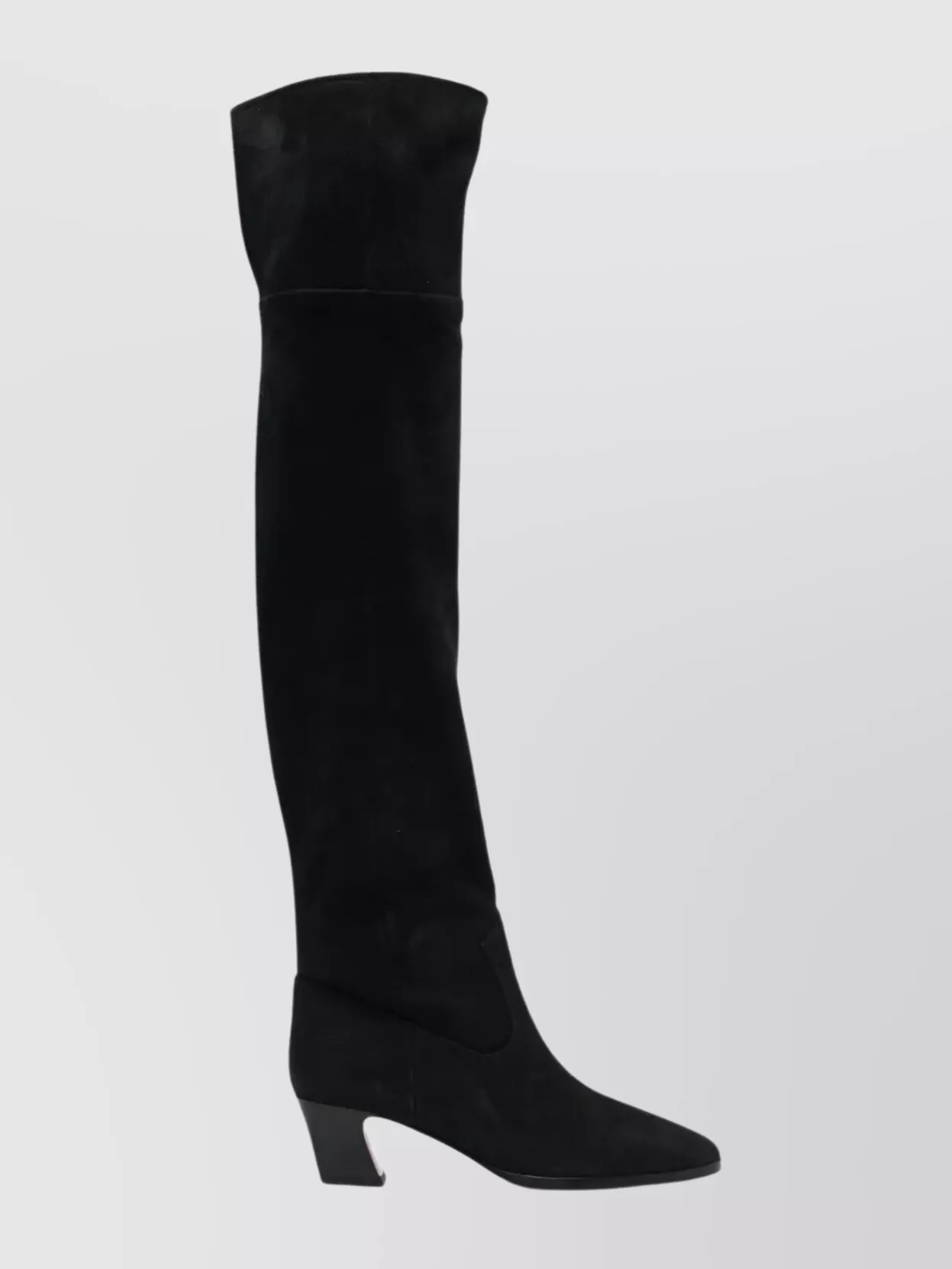 Aquazzura Suede Block Heel Over-The-Knee Boots