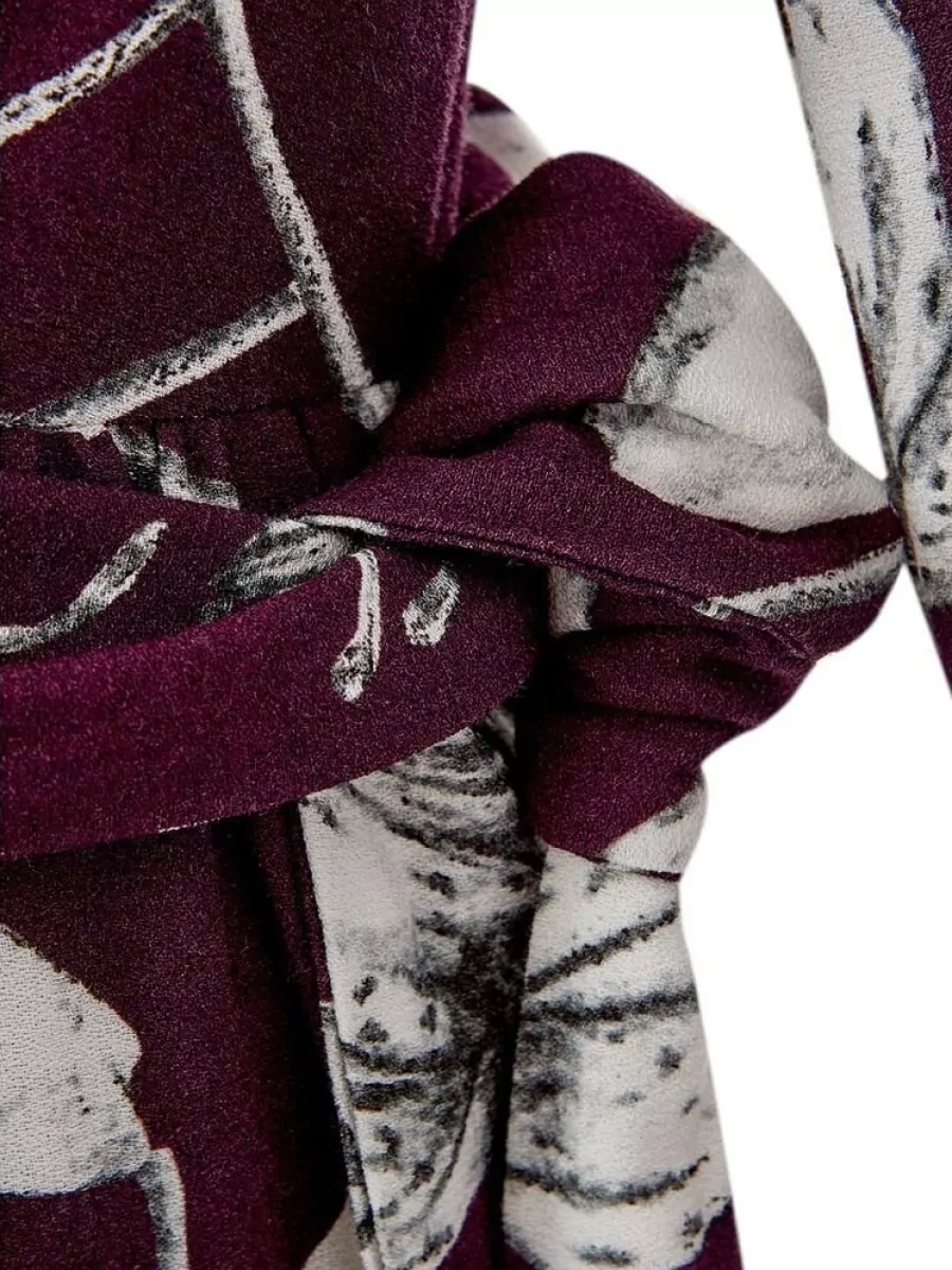 Lardini Floral-Print Asymmetric Wrap Midi Dress