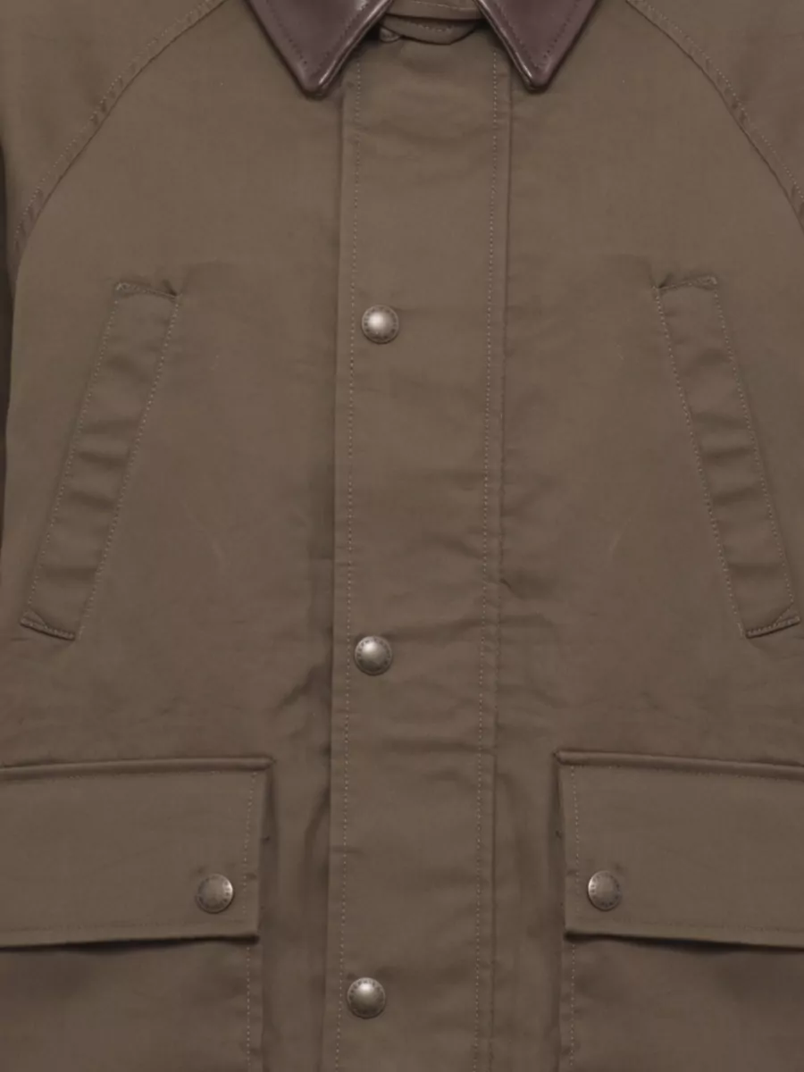 Ralph Lauren Leather Collar Cotton Short Jacket