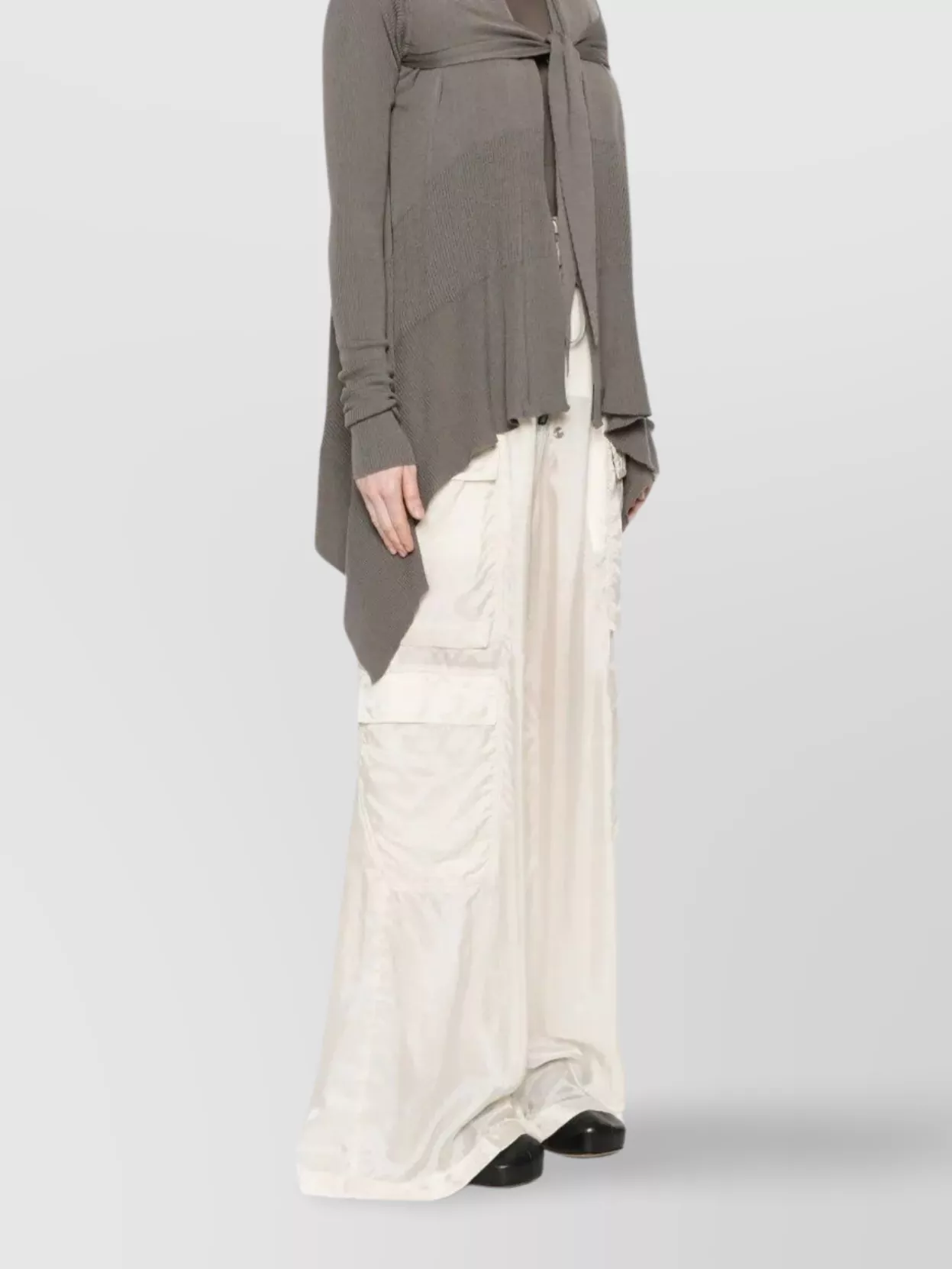 Rick Owens Draped Wool Sweater With Asymmetric Hem