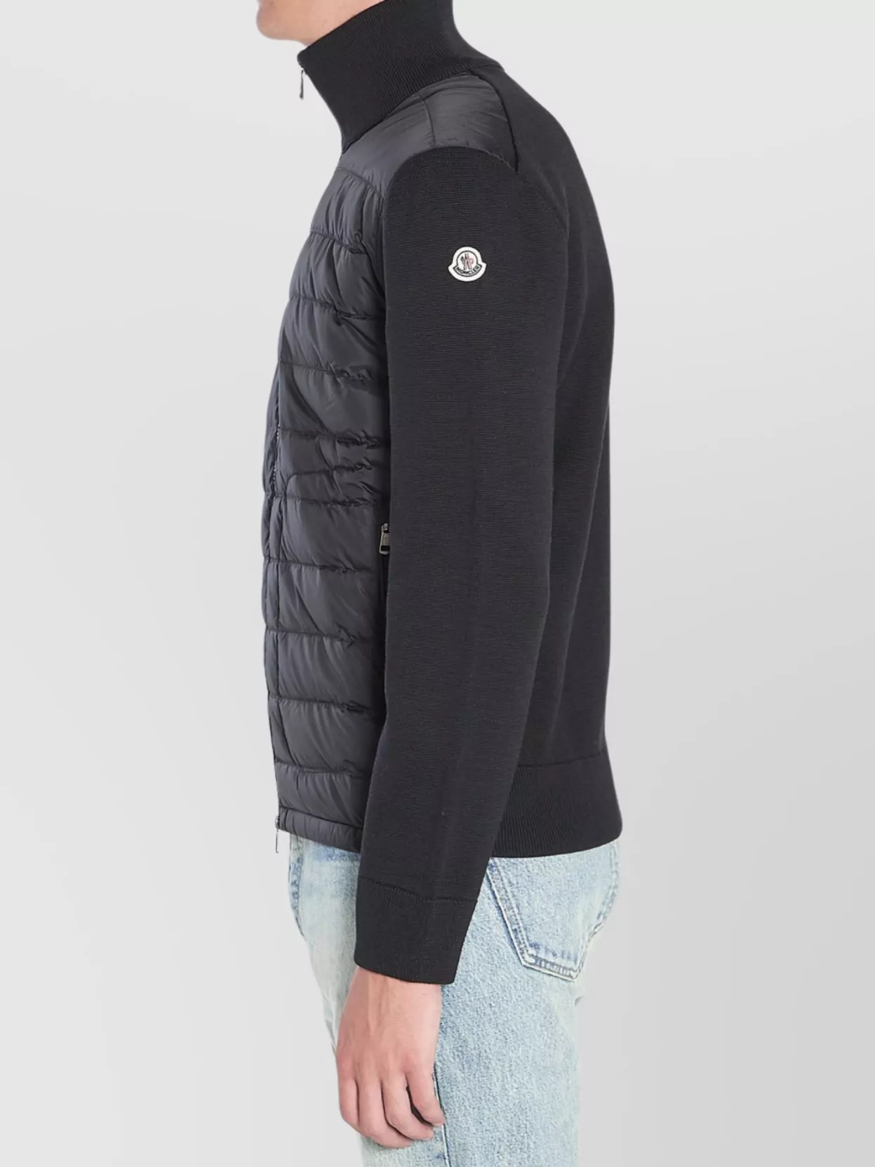 Moncler Zippered Padded Wool Blend Cardigan