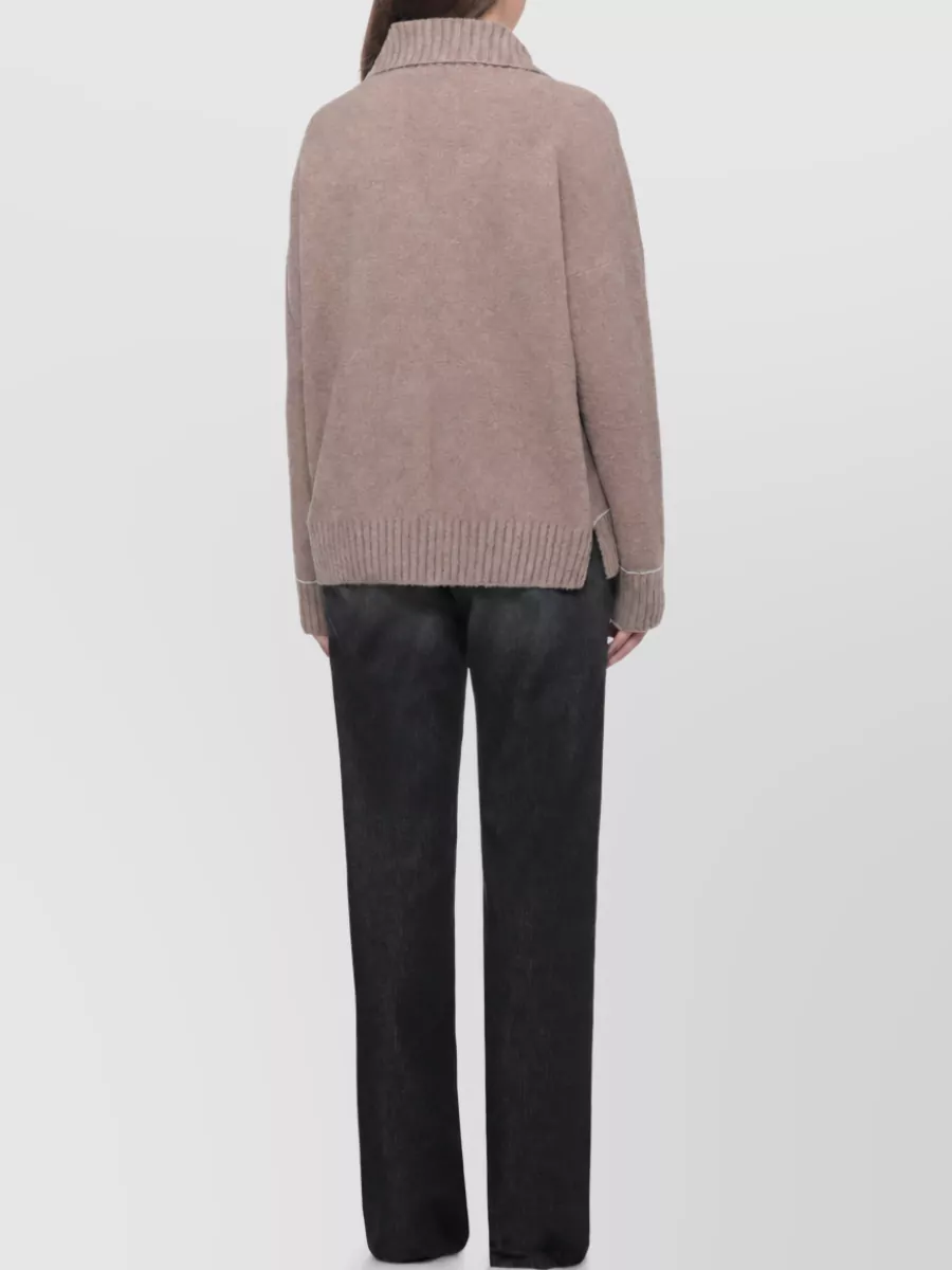 D.exterior Wool Crewneck Long-Sleeve Sweater