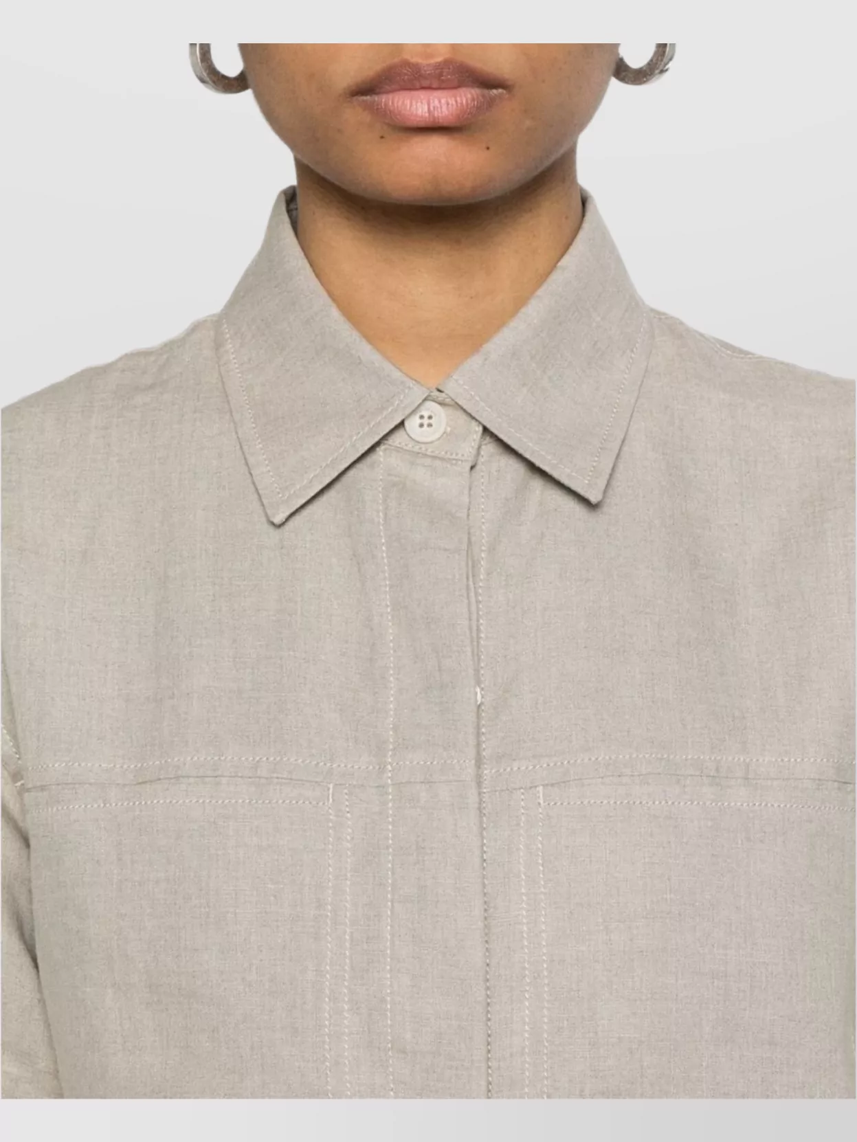 Max Mara Casual Collared Cropped Top With Front Pockets