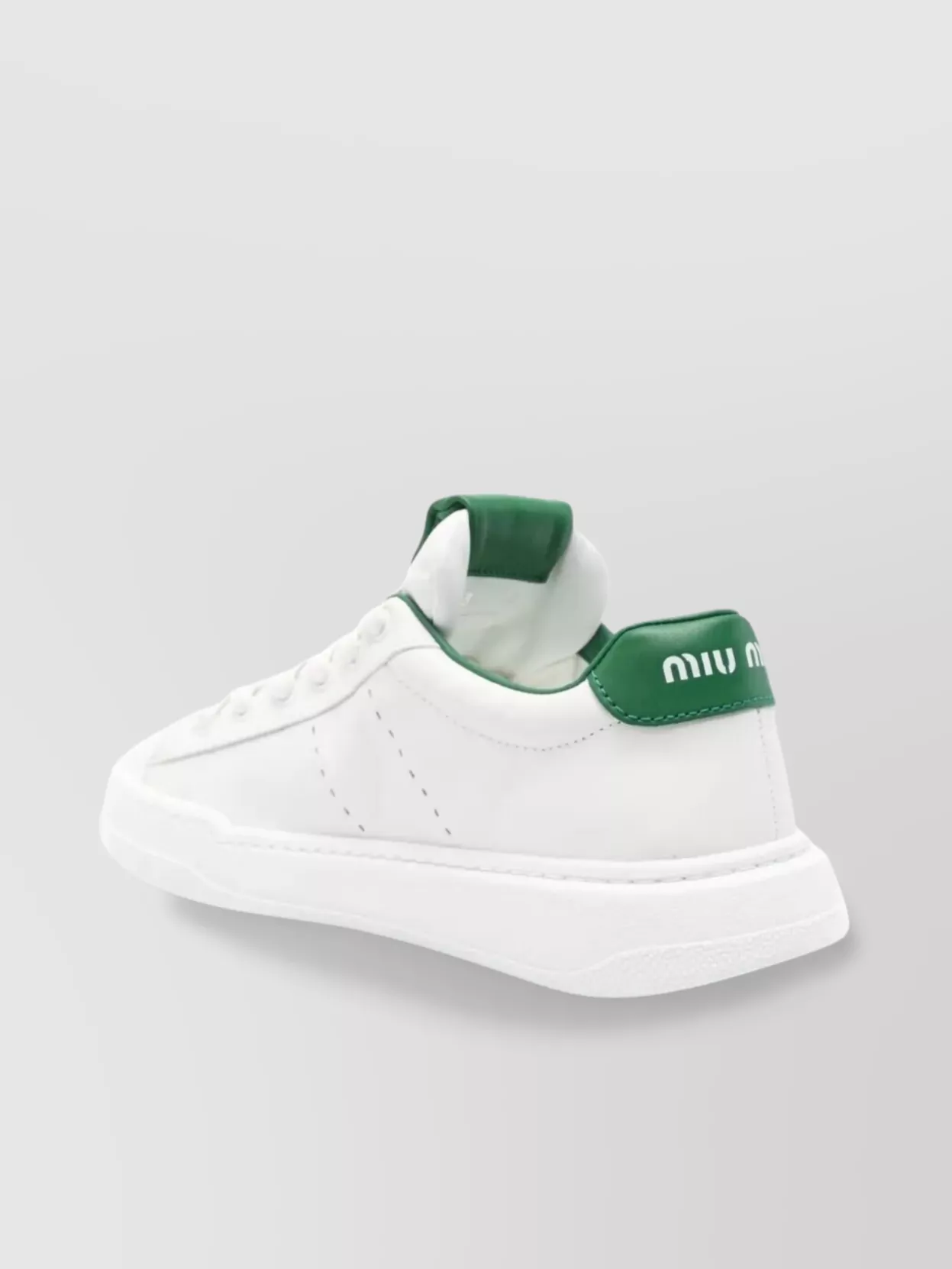 Miu Miu Dual Laces Sporty Leather Sneakers