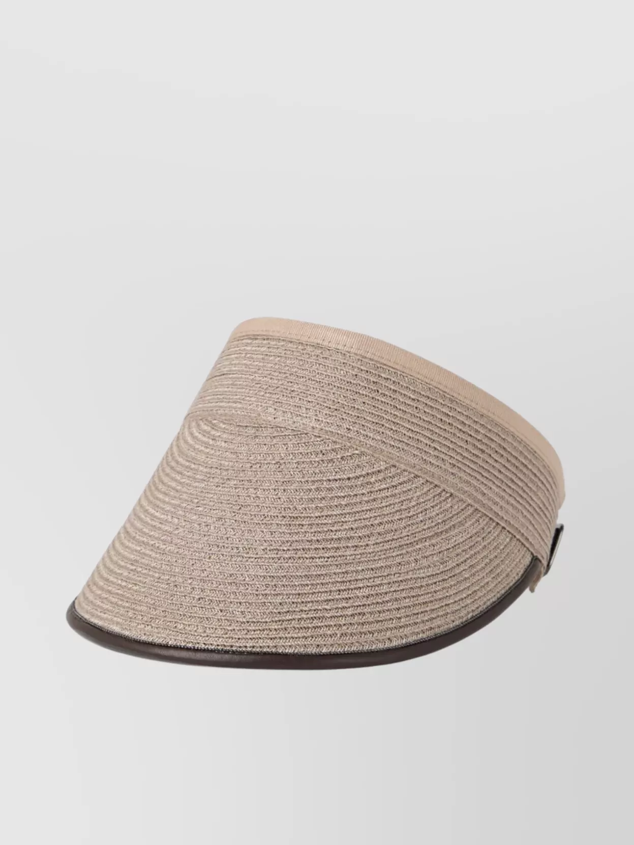 BRUNELLO CUCINELLI VISOR HAT WITH INTERWOVEN TEXTURED WIDE BRIM