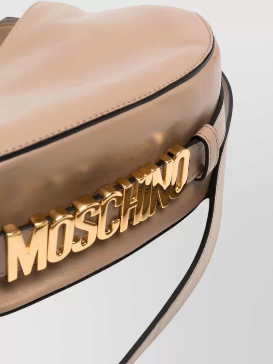 Moschino Leather Top Handle Clutch Bag
