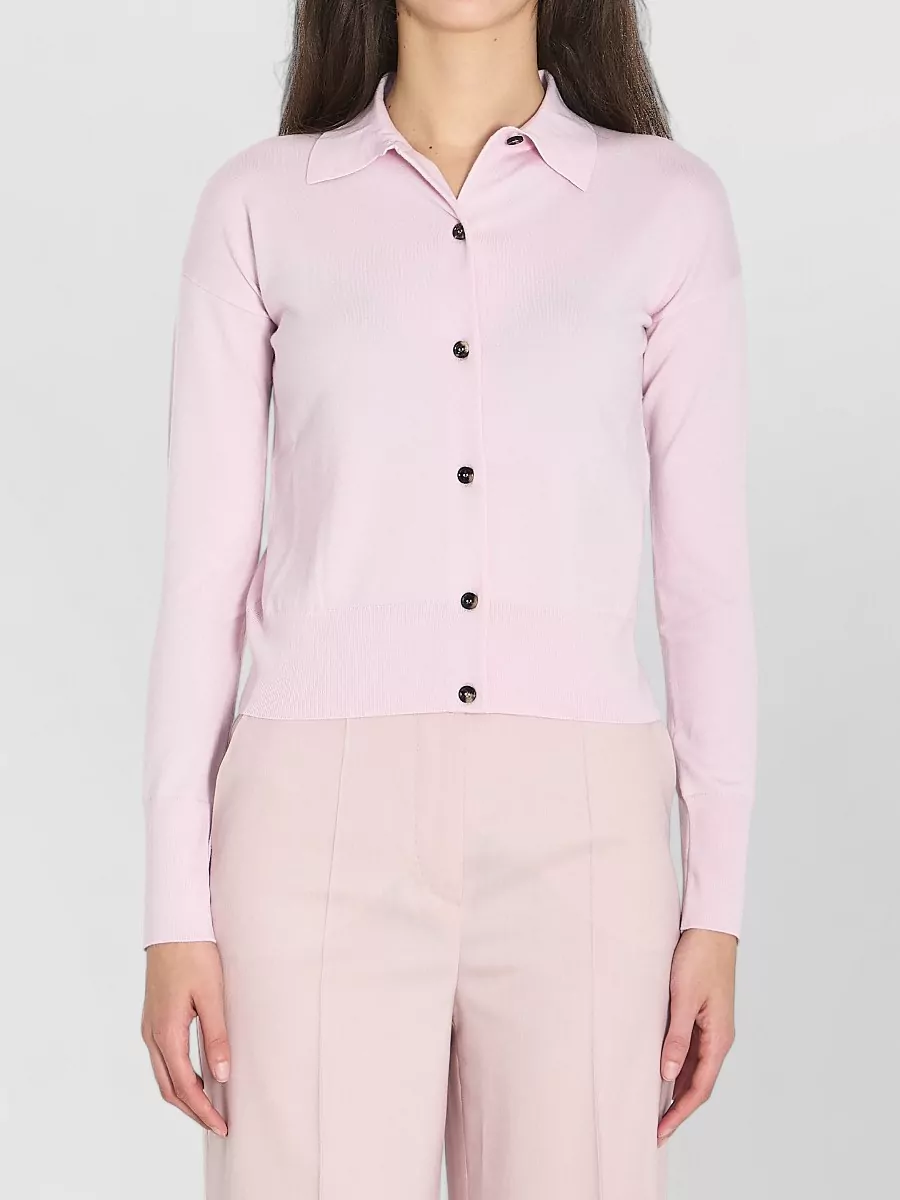 Max Mara wool slim-fit cropped ribbed cardigan